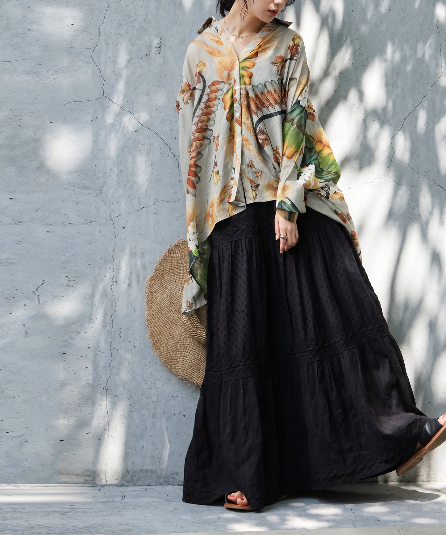 Indian Cotton Tiered Long Skirt Ladies