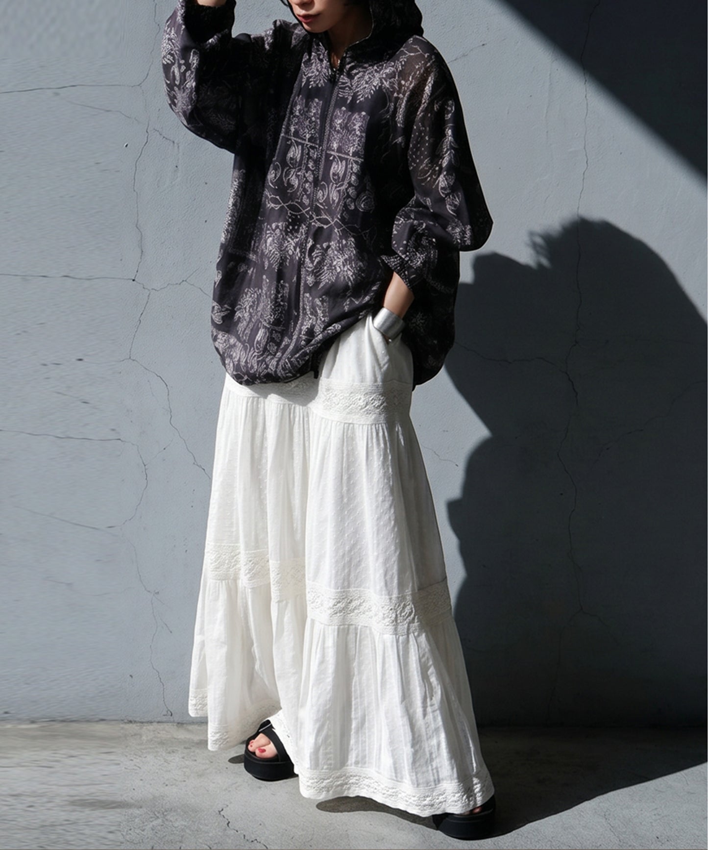 Indian Cotton Tiered Long Skirt Ladies
