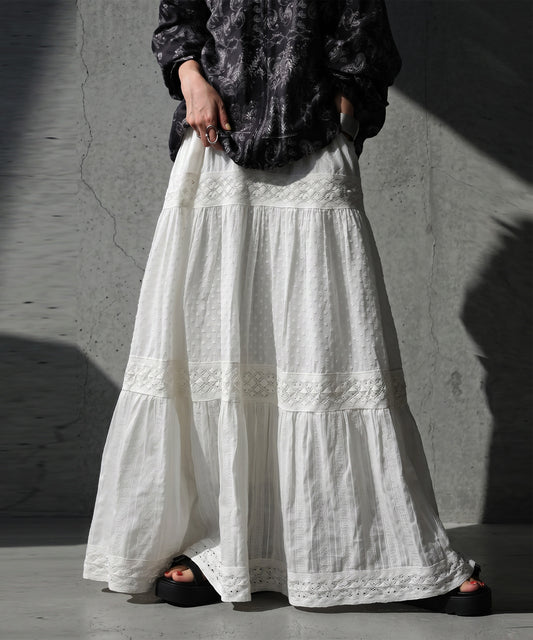Indian Cotton Tiered Long Skirt Ladies