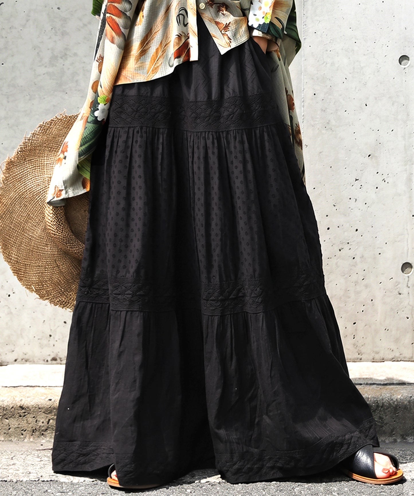 Indian Cotton Tiered Long Skirt Ladies