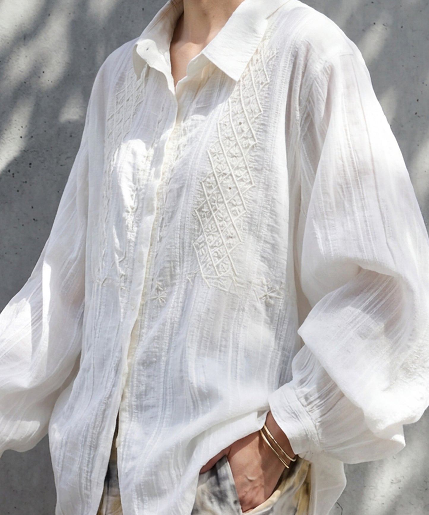 Indian Cotton Embroidered 100% Cotton Shirt Ladies