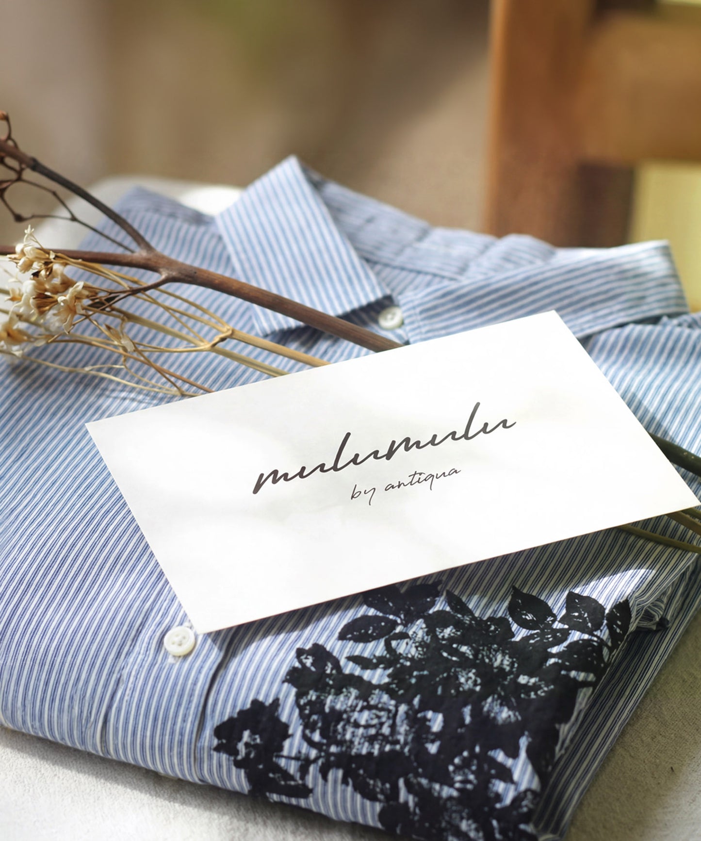 Striped And Floral Patterned 100% Cotton Shirt Ladies