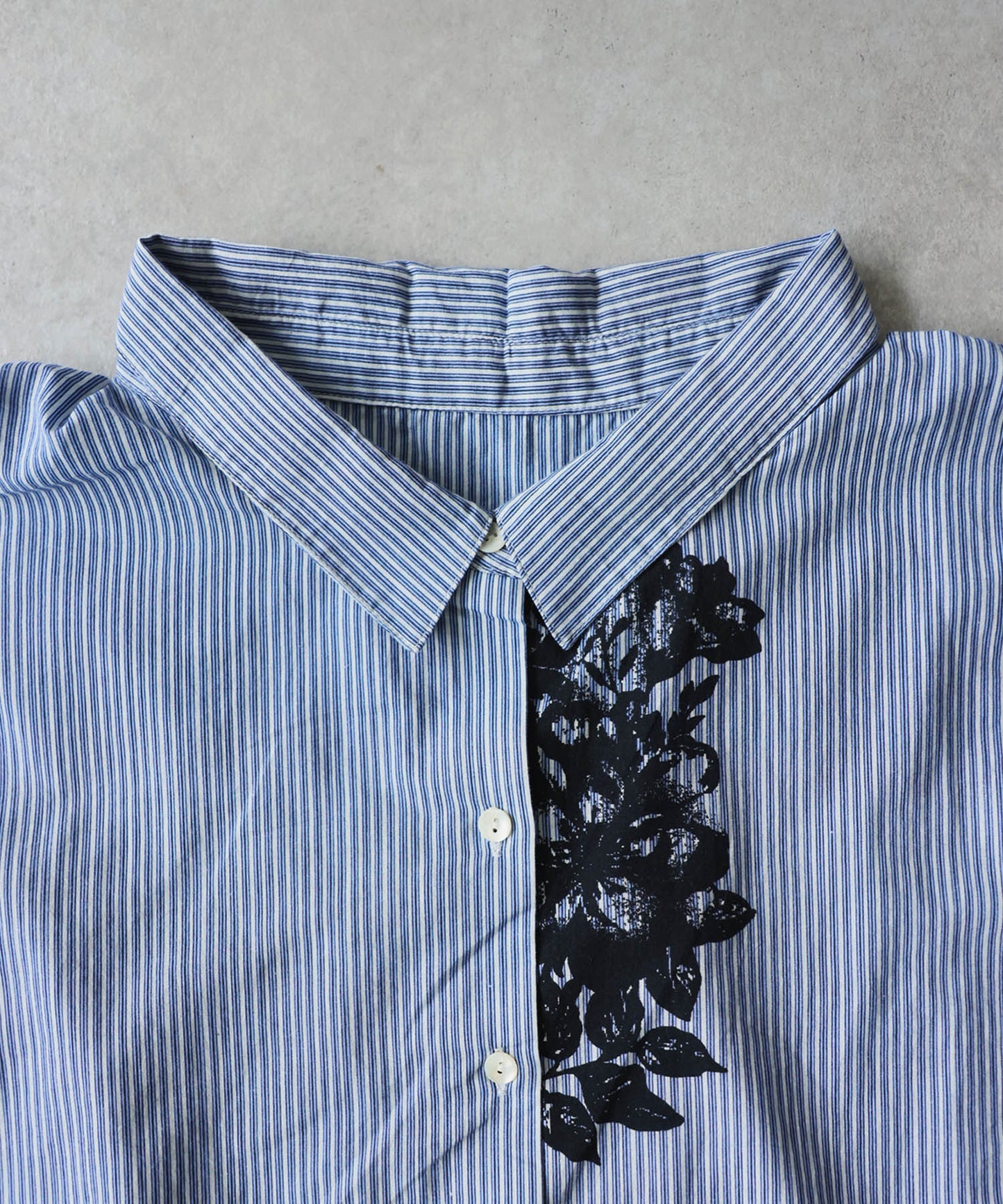 Striped And Floral Patterned 100% Cotton Shirt Ladies