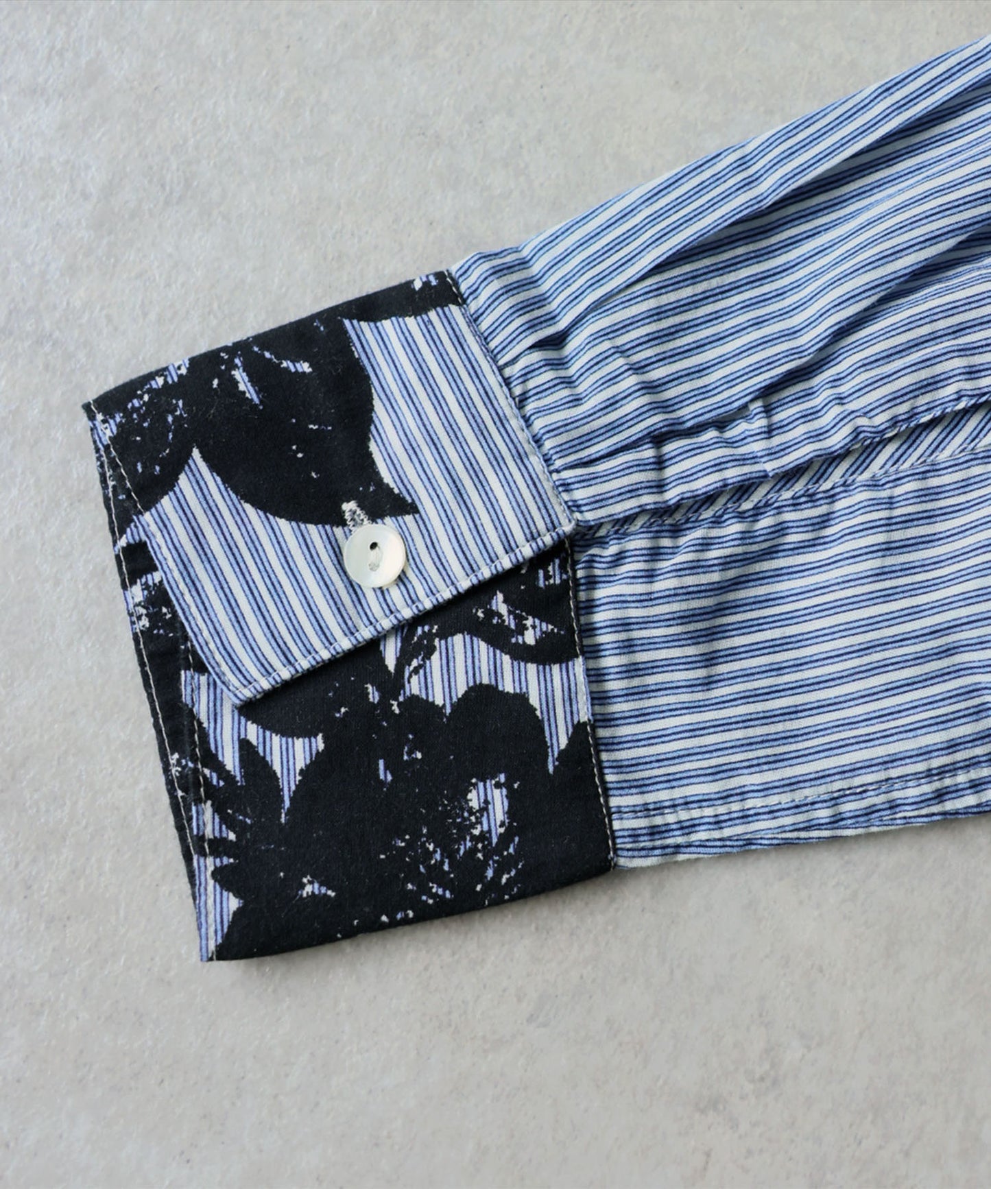 Striped And Floral Patterned 100% Cotton Shirt Ladies