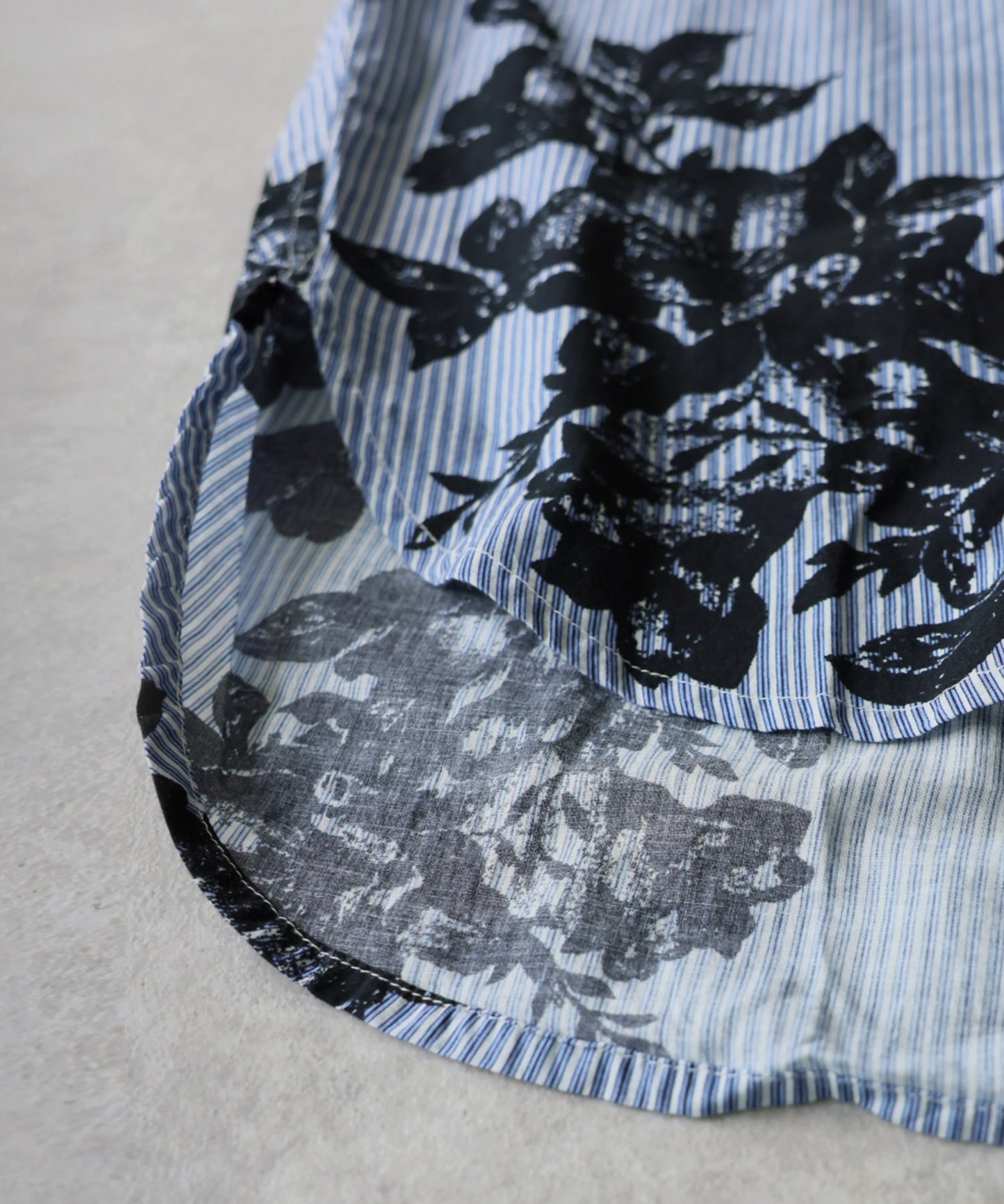 Striped And Floral Patterned 100% Cotton Shirt Ladies