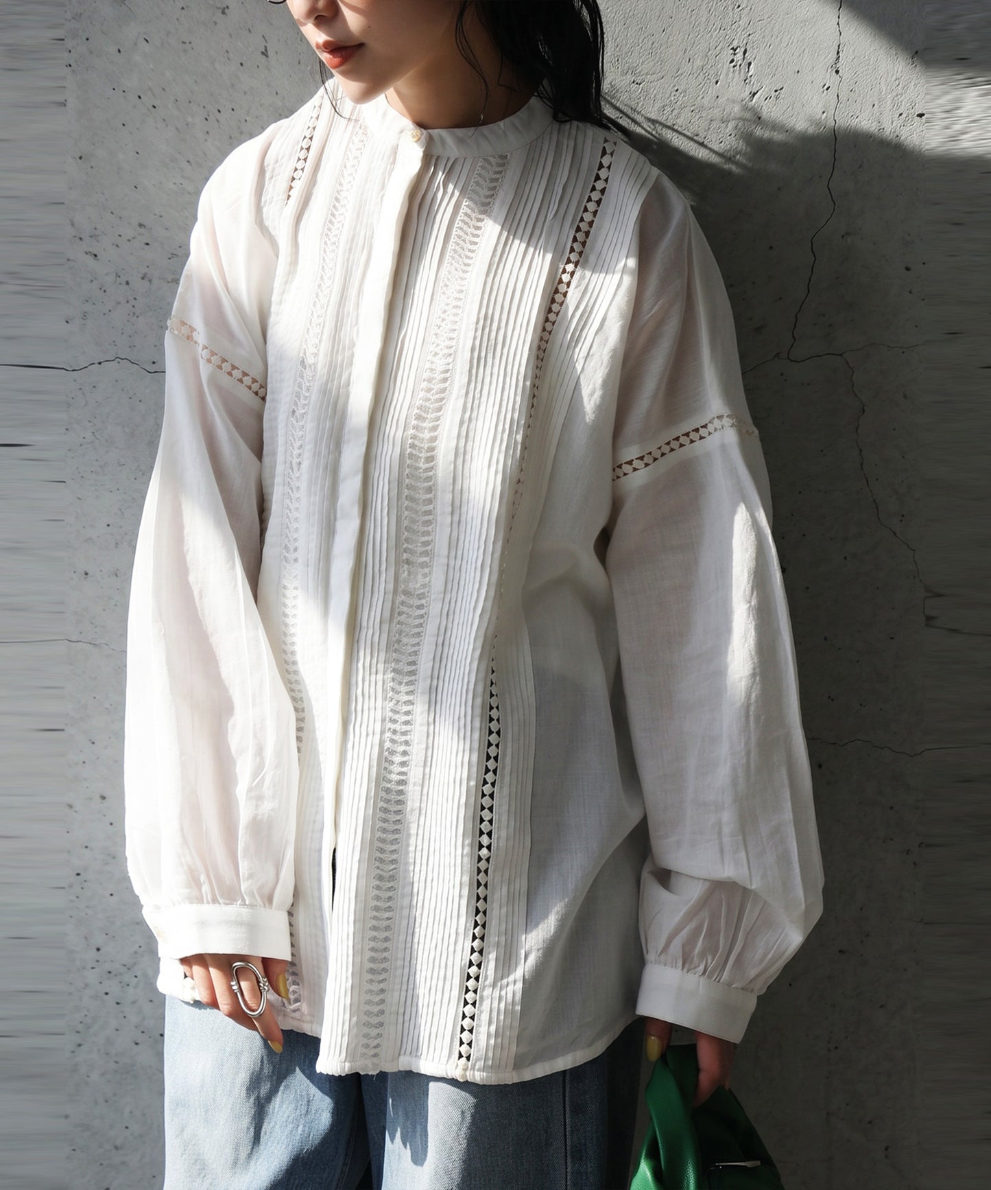 Indian Cotton Band Collar Shirt Ladies