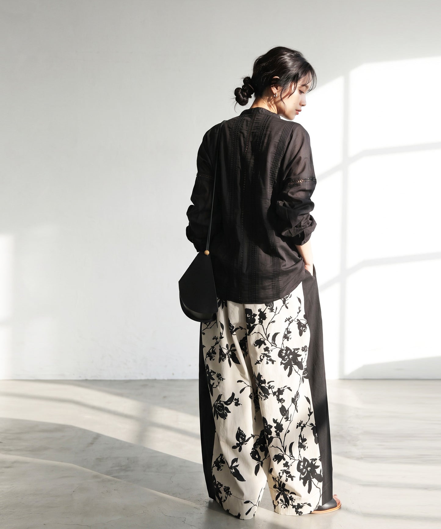 Indian Cotton Band Collar Shirt Ladies