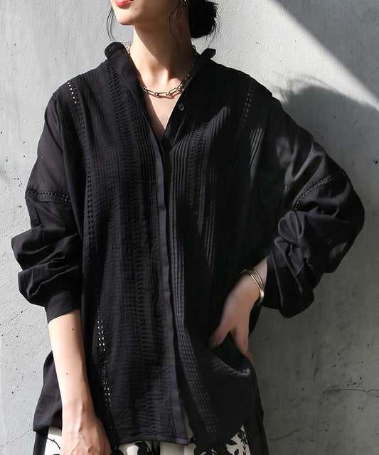 Indian Cotton Band Collar Shirt Ladies