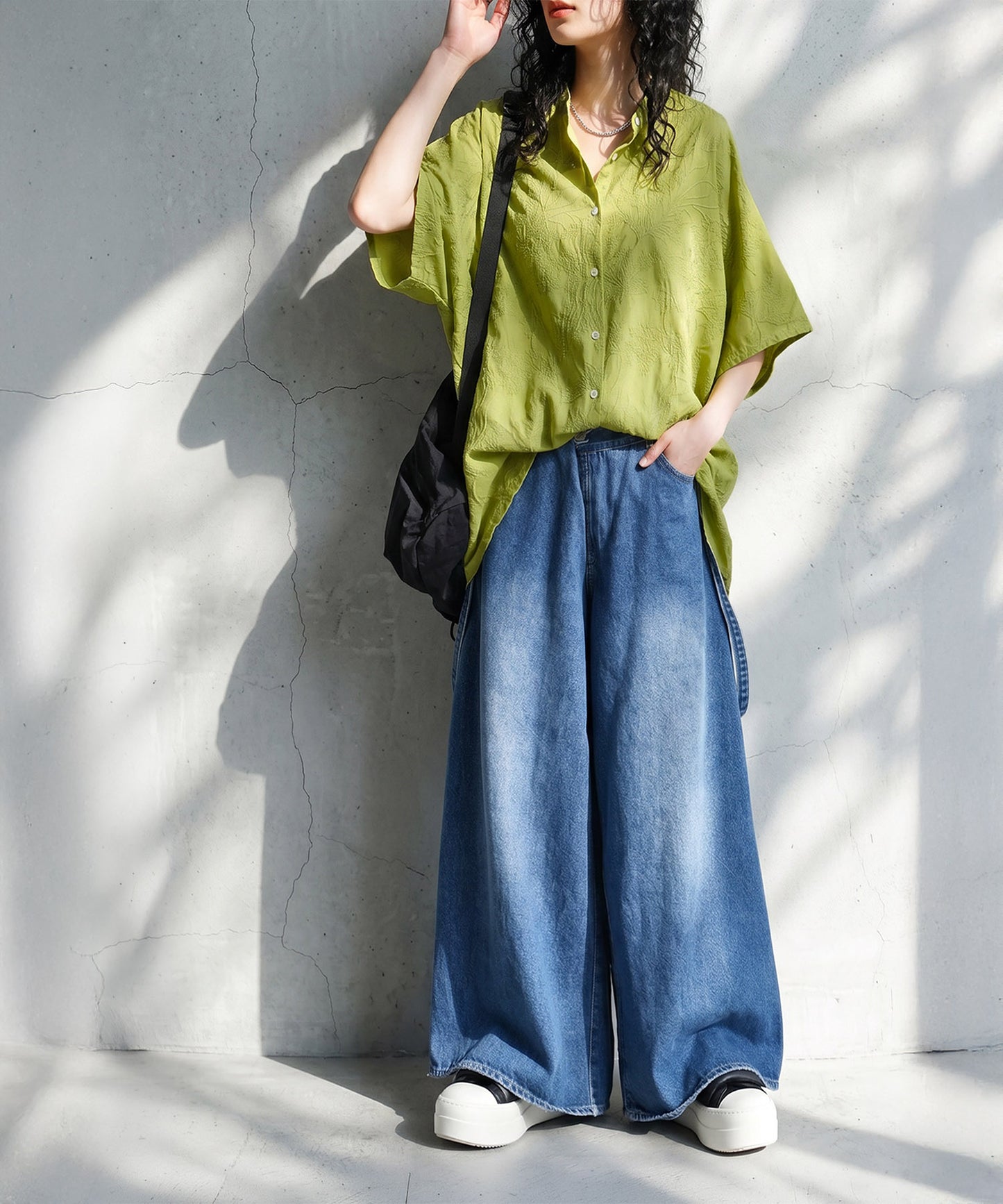 Embroidered Cotton French Sleeve Shirt Ladies