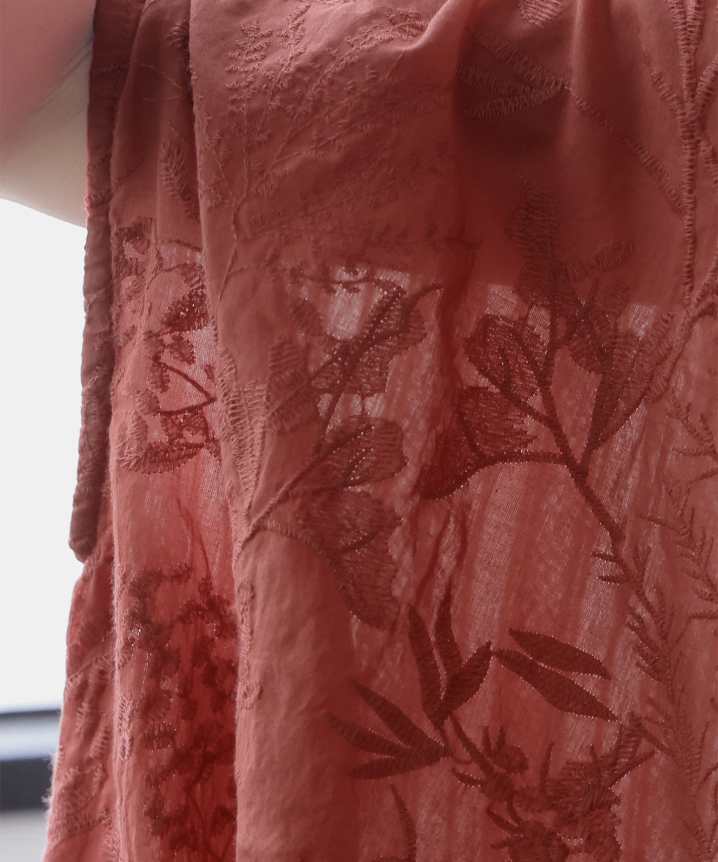 Embroidered Cotton French Sleeve Shirt Ladies