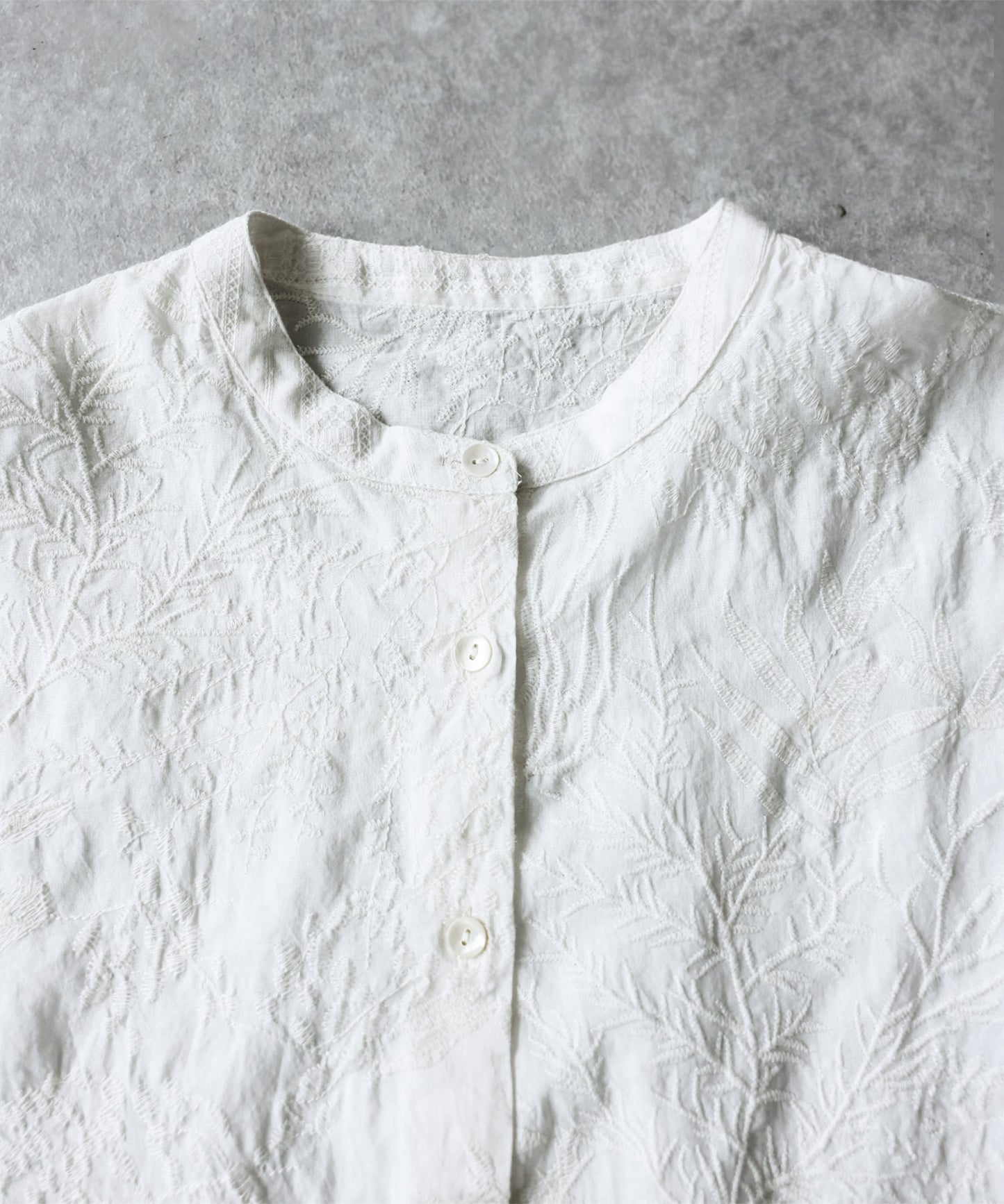 Embroidered Cotton French Sleeve Shirt Ladies
