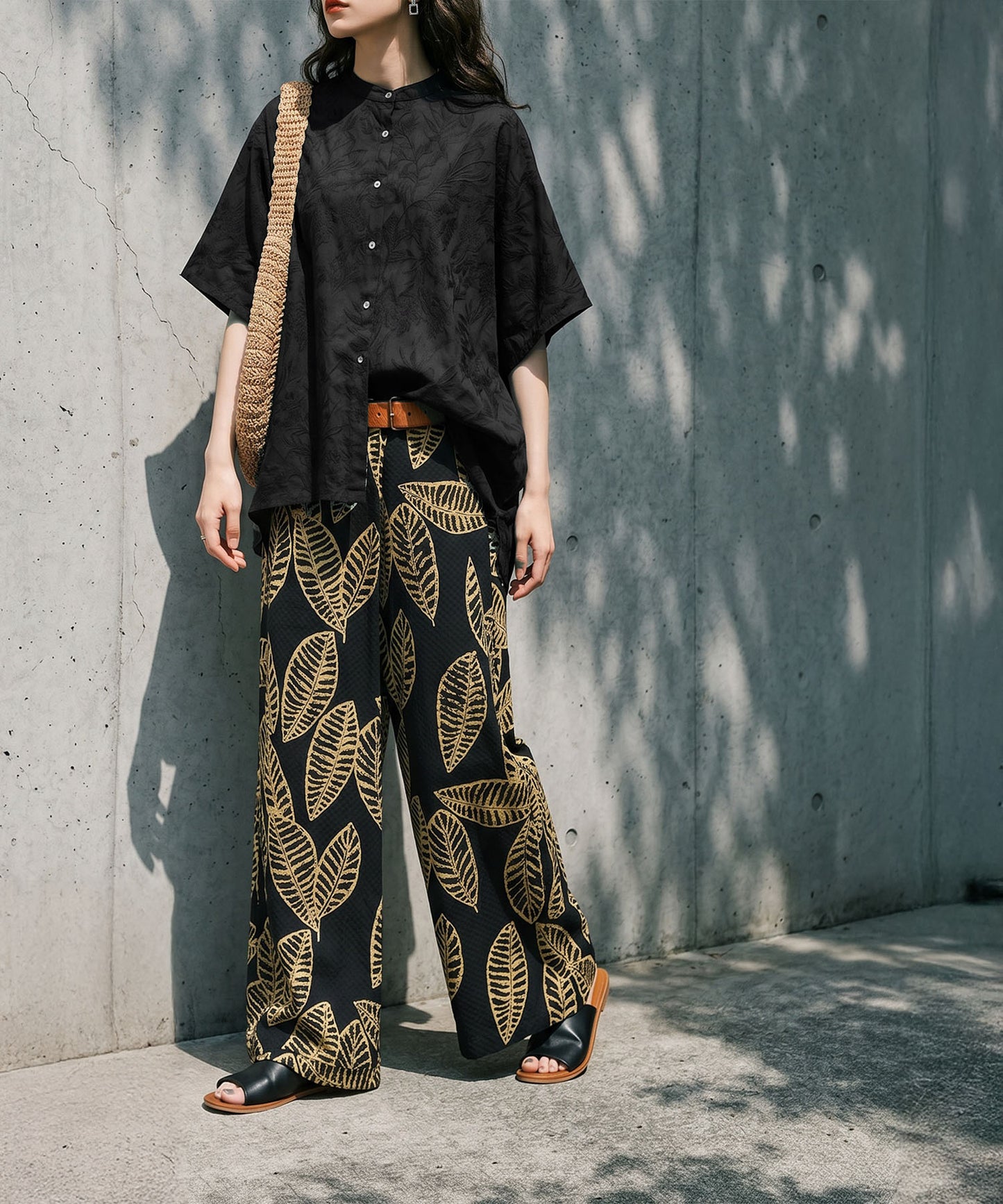Embroidered Cotton French Sleeve Shirt Ladies