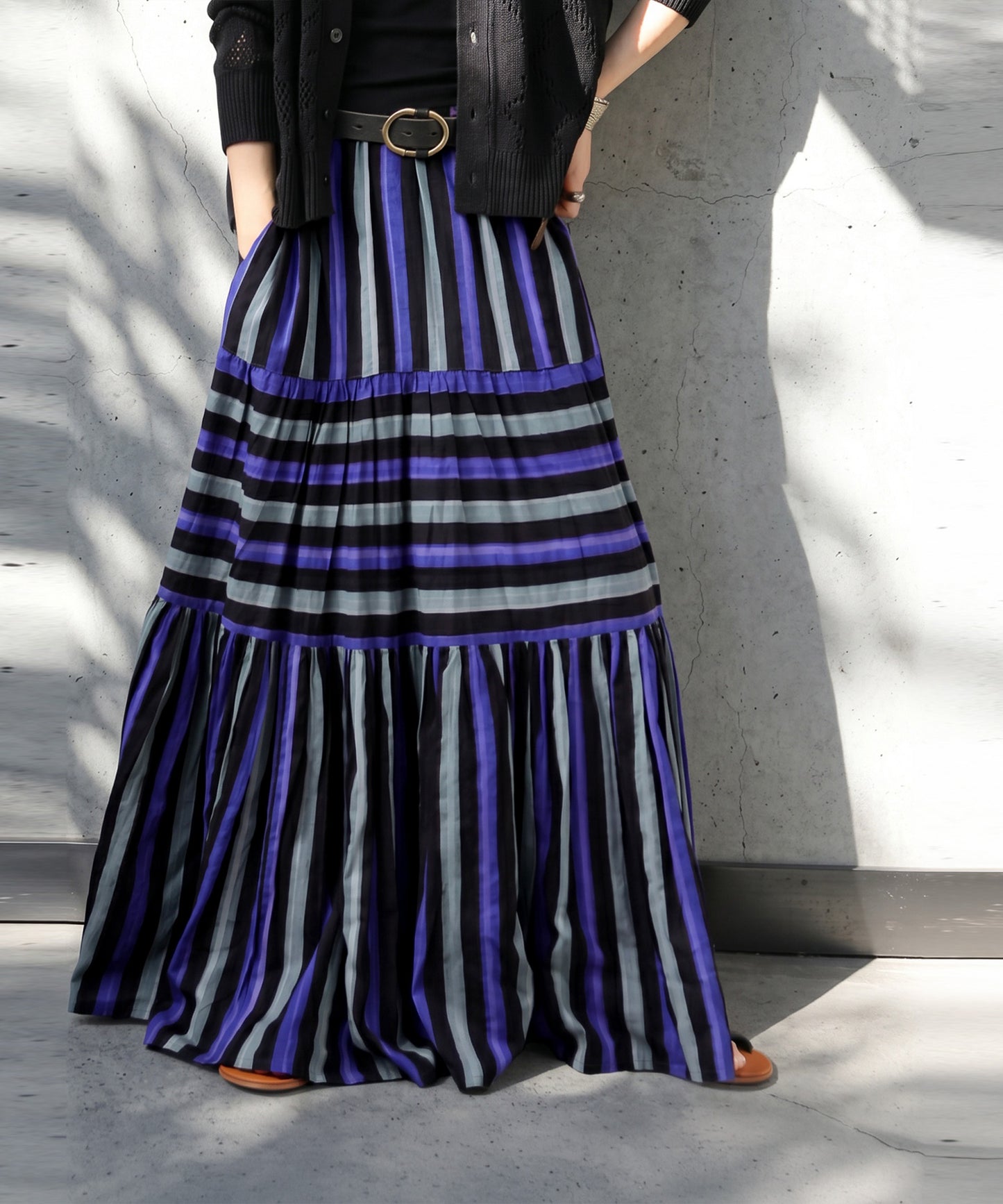 Striped Tiered Skirt Ladies