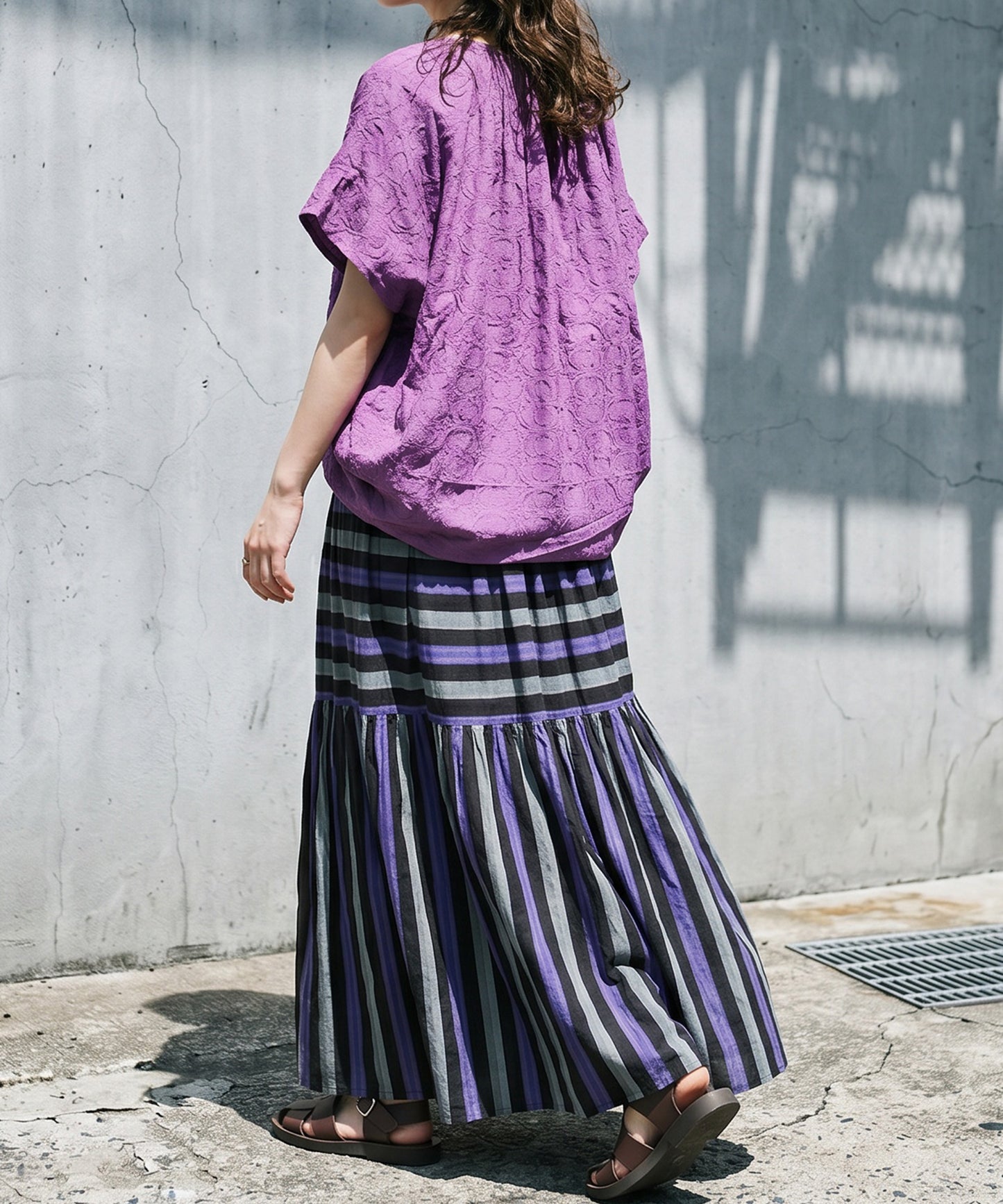 Striped Tiered Skirt Ladies
