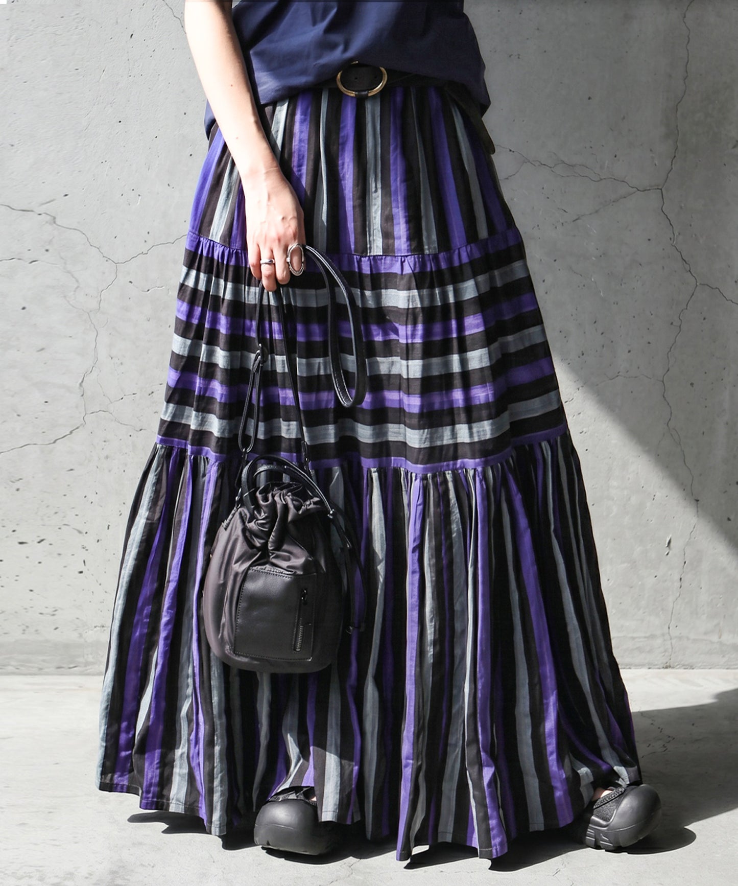 Striped Tiered Skirt Ladies