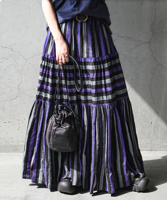 Striped Tiered Skirt Ladies