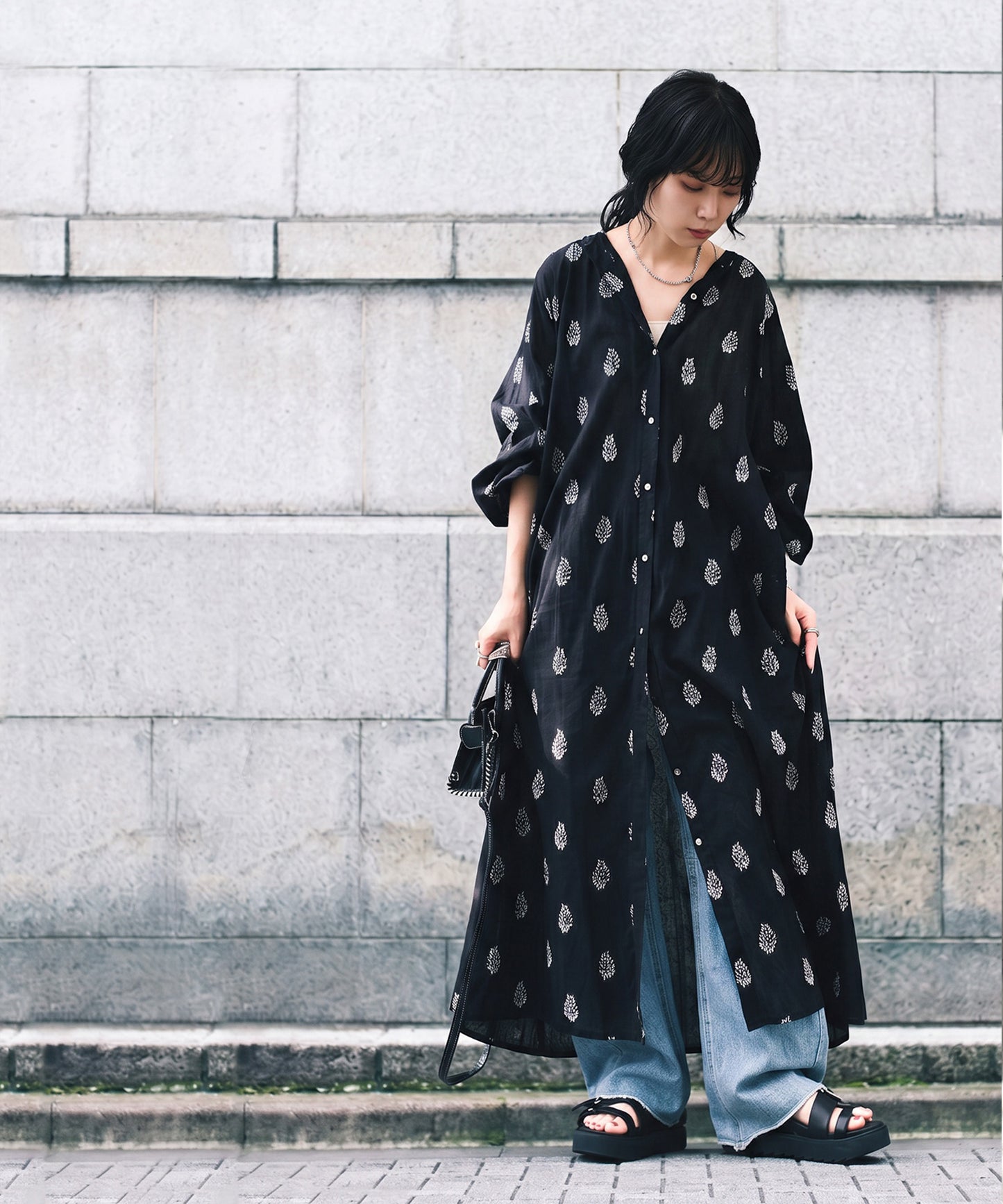 Dobby Weave Long Dress Ladies