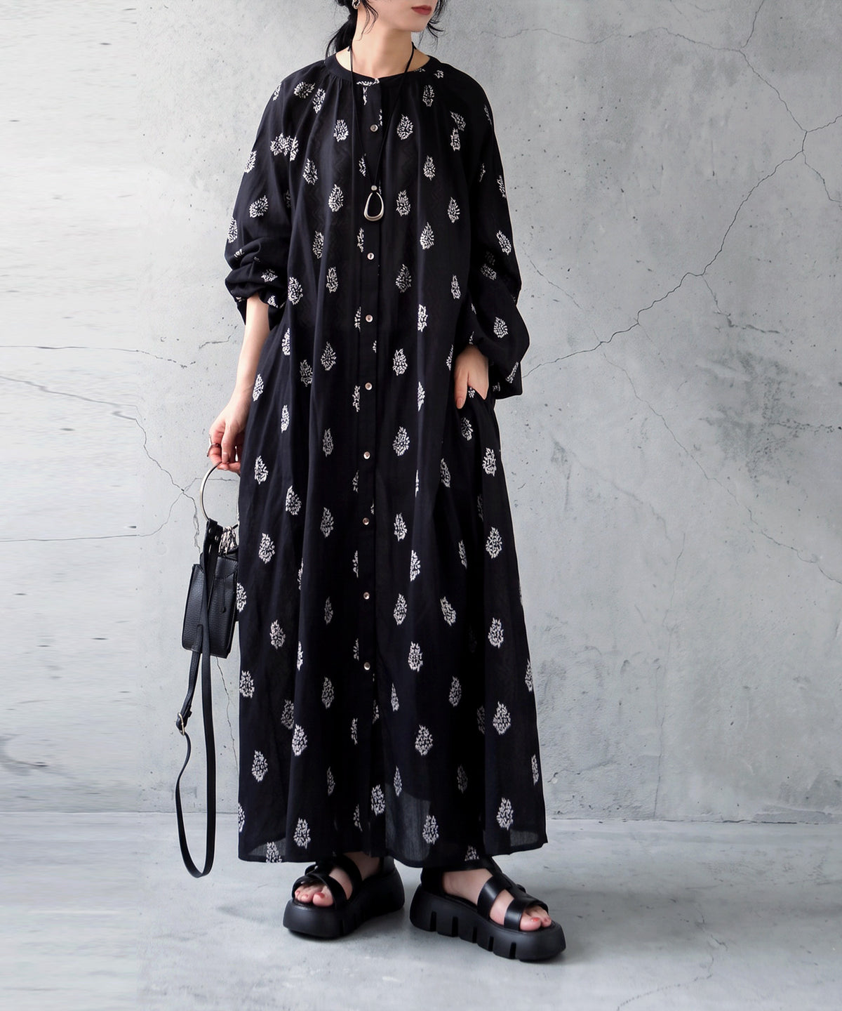 Dobby Weave Long Dress Ladies