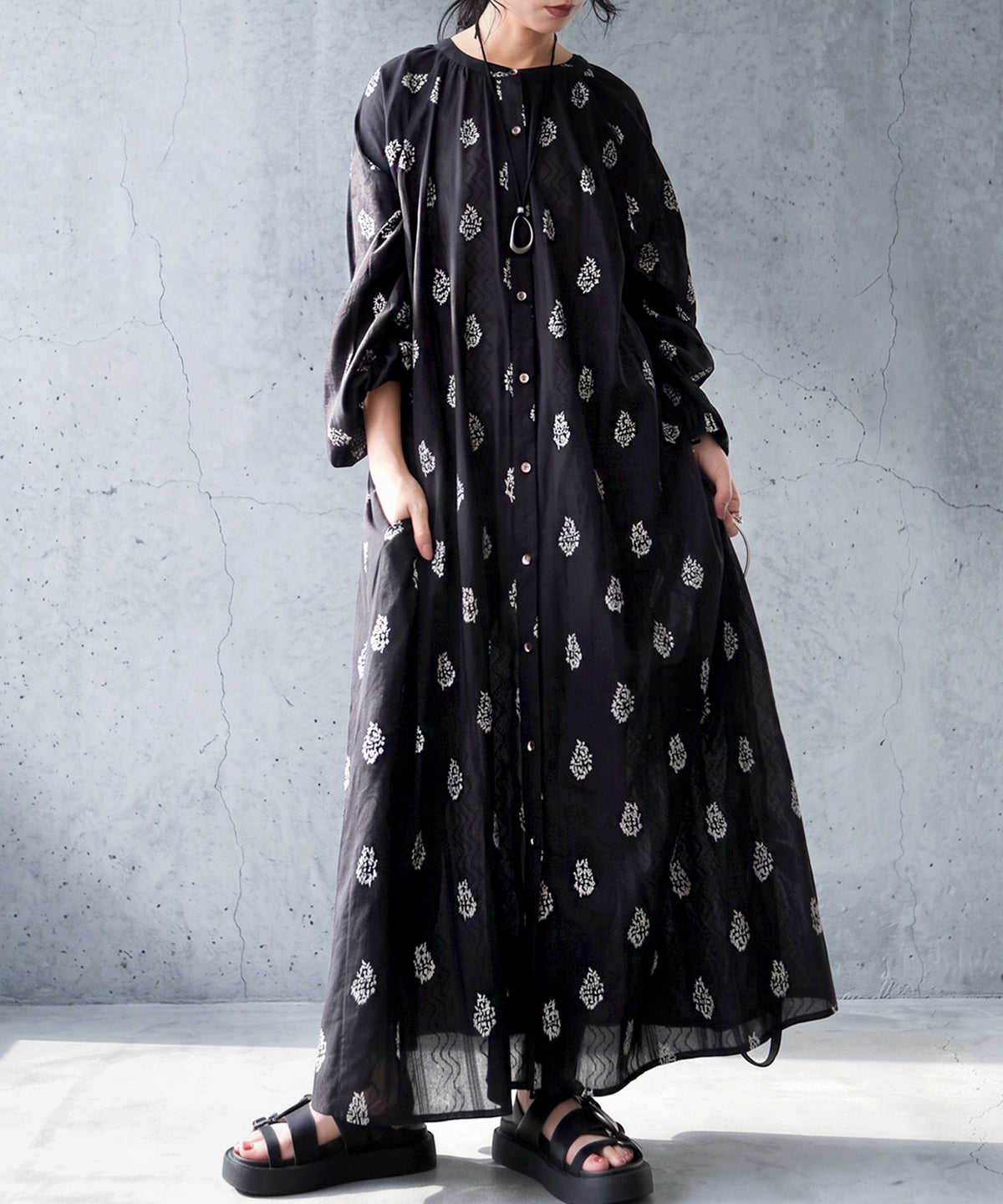 Dobby Weave Long Dress Ladies