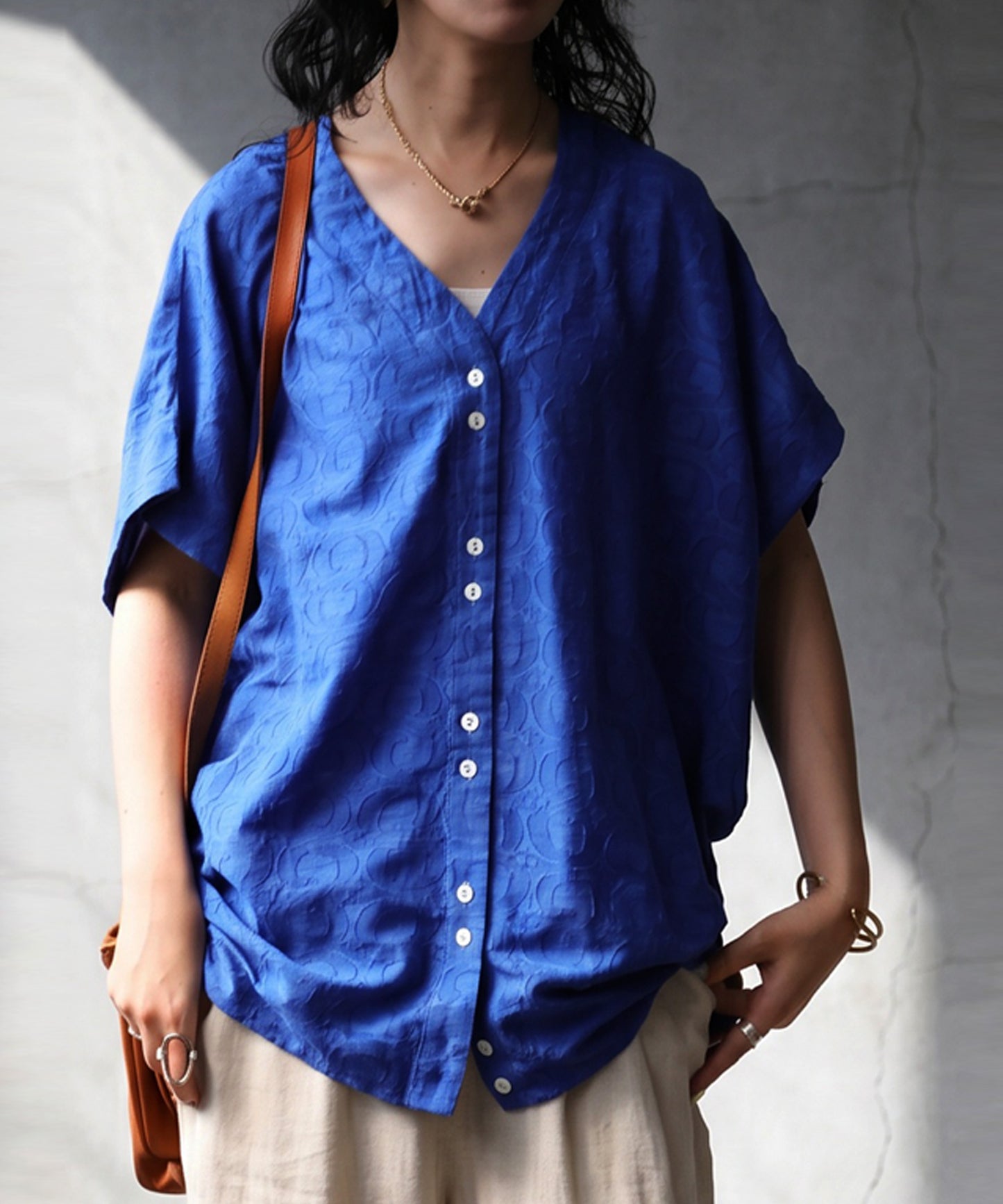 Kalamkari Pattern Jacquard Dolman Indian Cotton Shirt Ladies