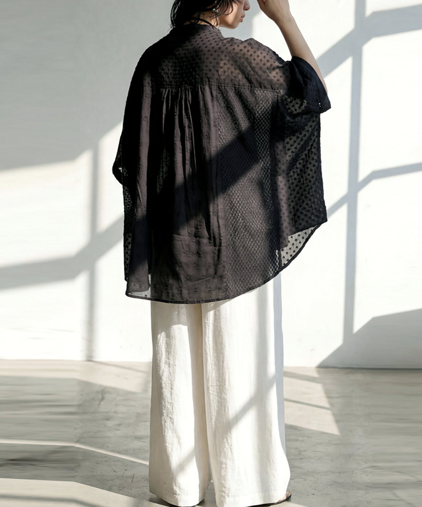 100% Cotton Dobby Weave Blouse Ladies