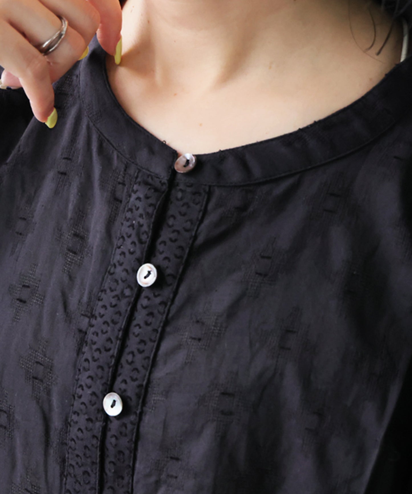 100% Cotton Dobby Weave Blouse Ladies
