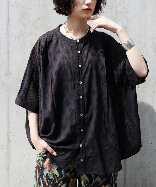 100% Cotton Dobby Weave Blouse Ladies