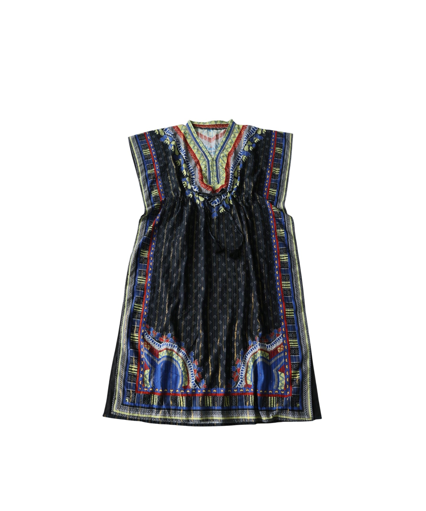 African Print, 100% Cotton, Kanga-Style Print Caftan Dress Ladies