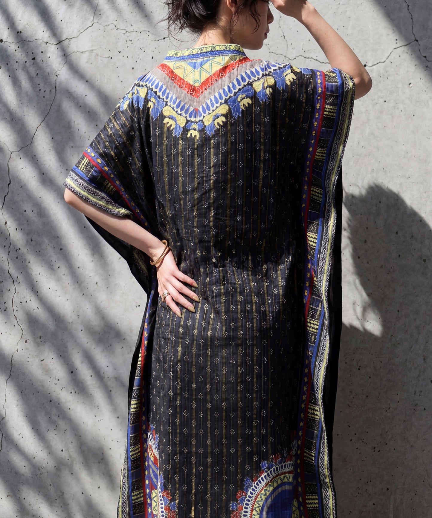 African Print, 100% Cotton, Kanga-Style Print Caftan Dress Ladies