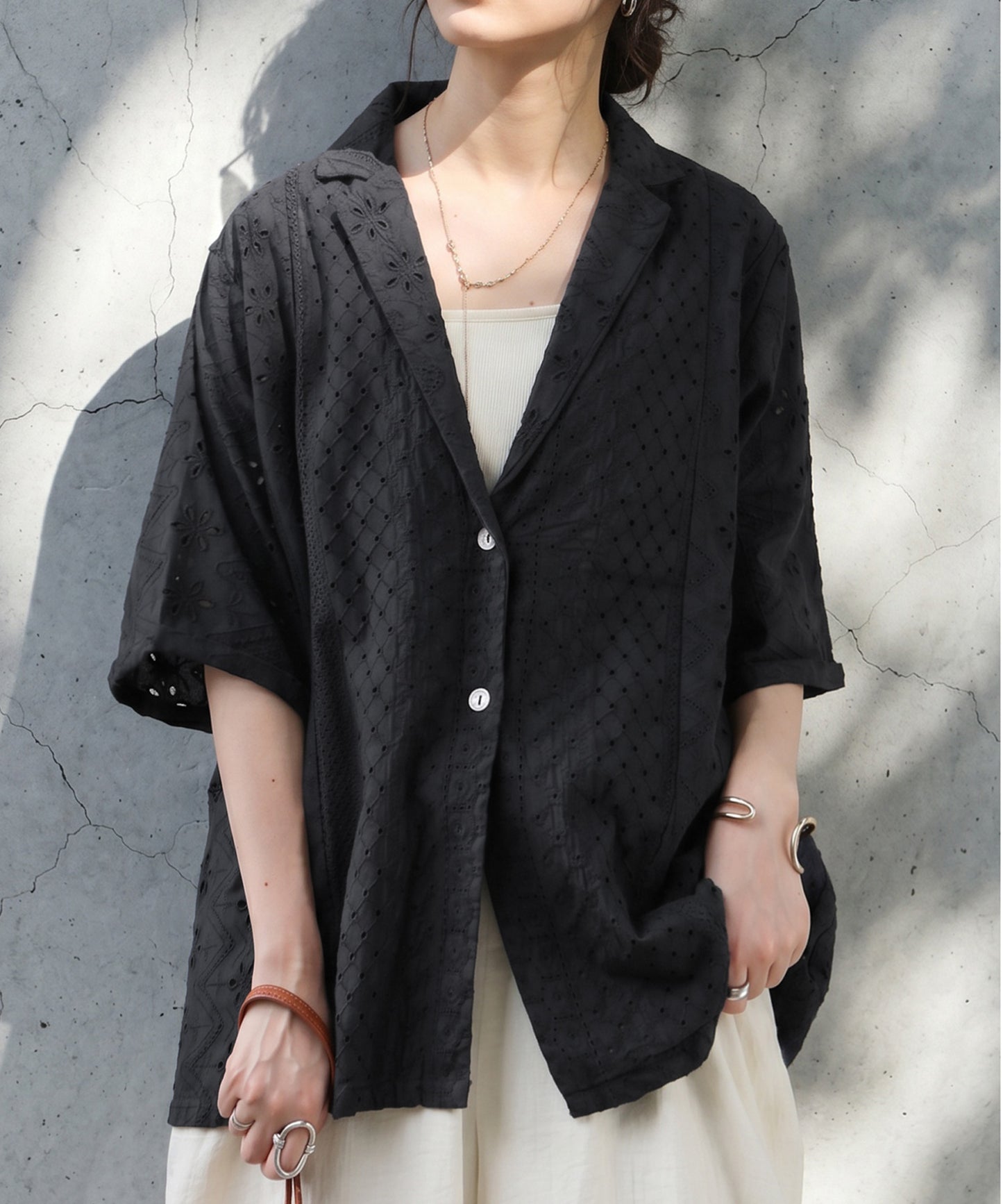 Indian Cotton Lace Shirt Jacket Ladies