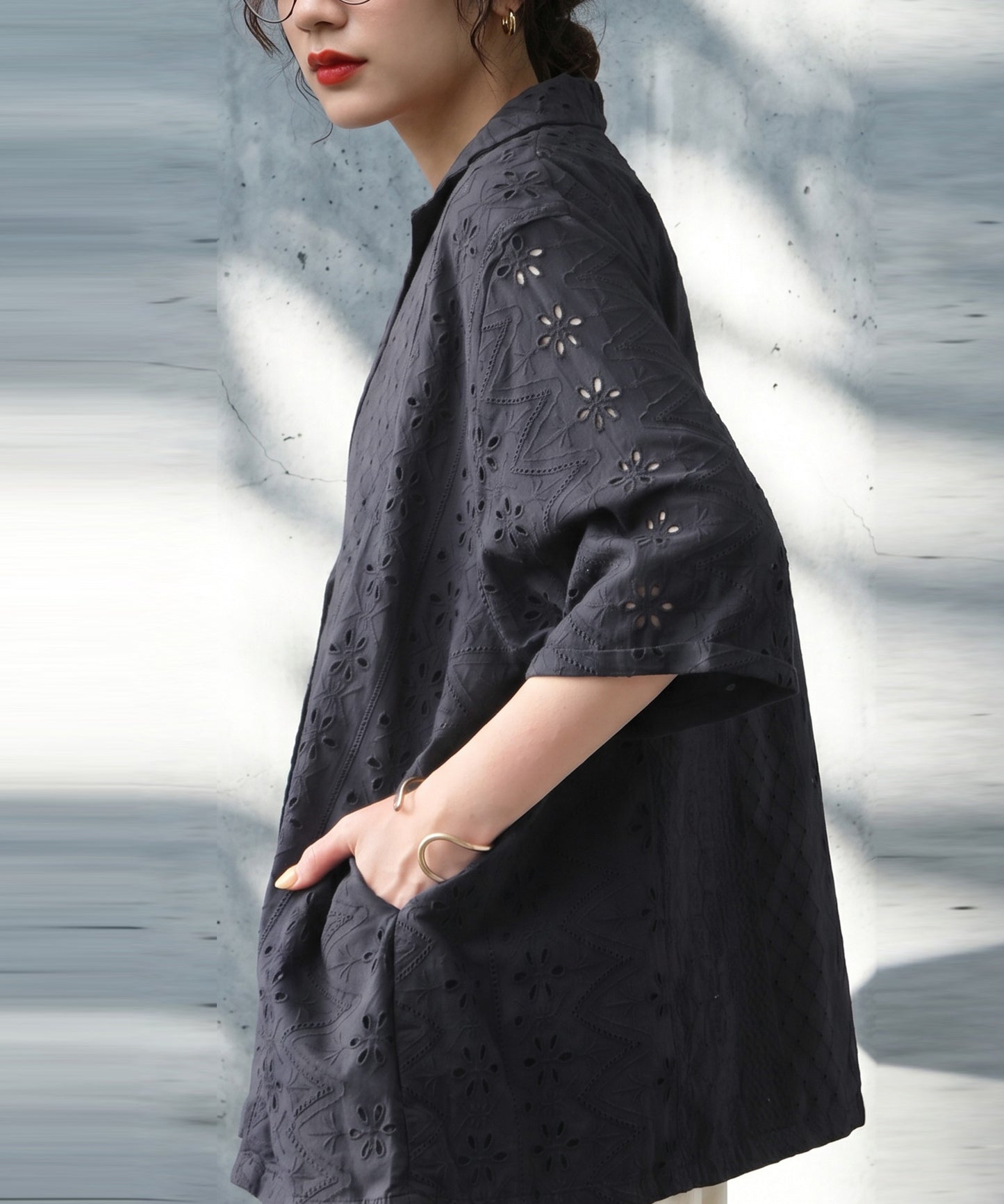 Indian Cotton Lace Shirt Jacket Ladies