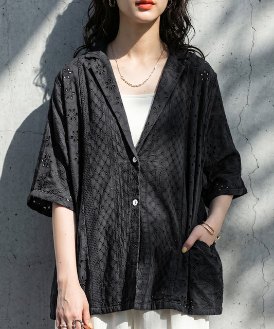 Indian Cotton Lace Shirt Jacket Ladies