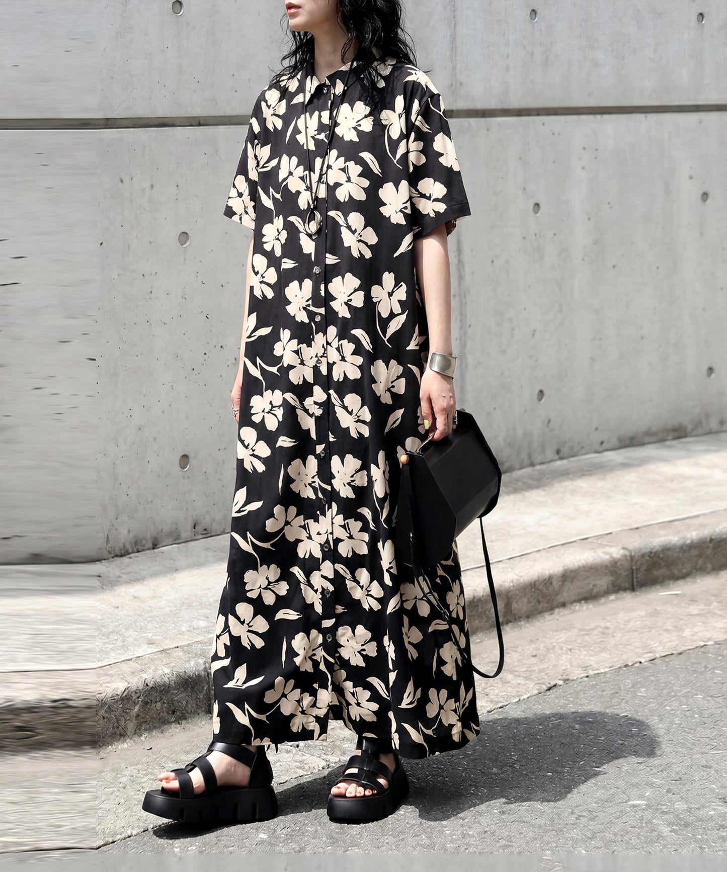 100% Cotton Floral Print Shirt Dress Ladies