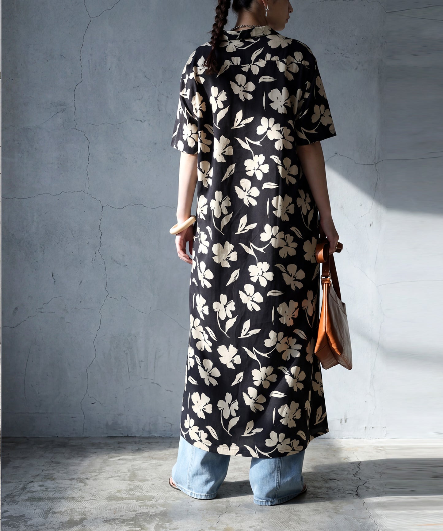 100% Cotton Floral Print Shirt Dress Ladies