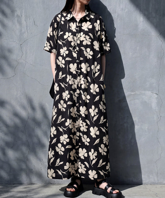 100% Cotton Floral Print Shirt Dress Ladies