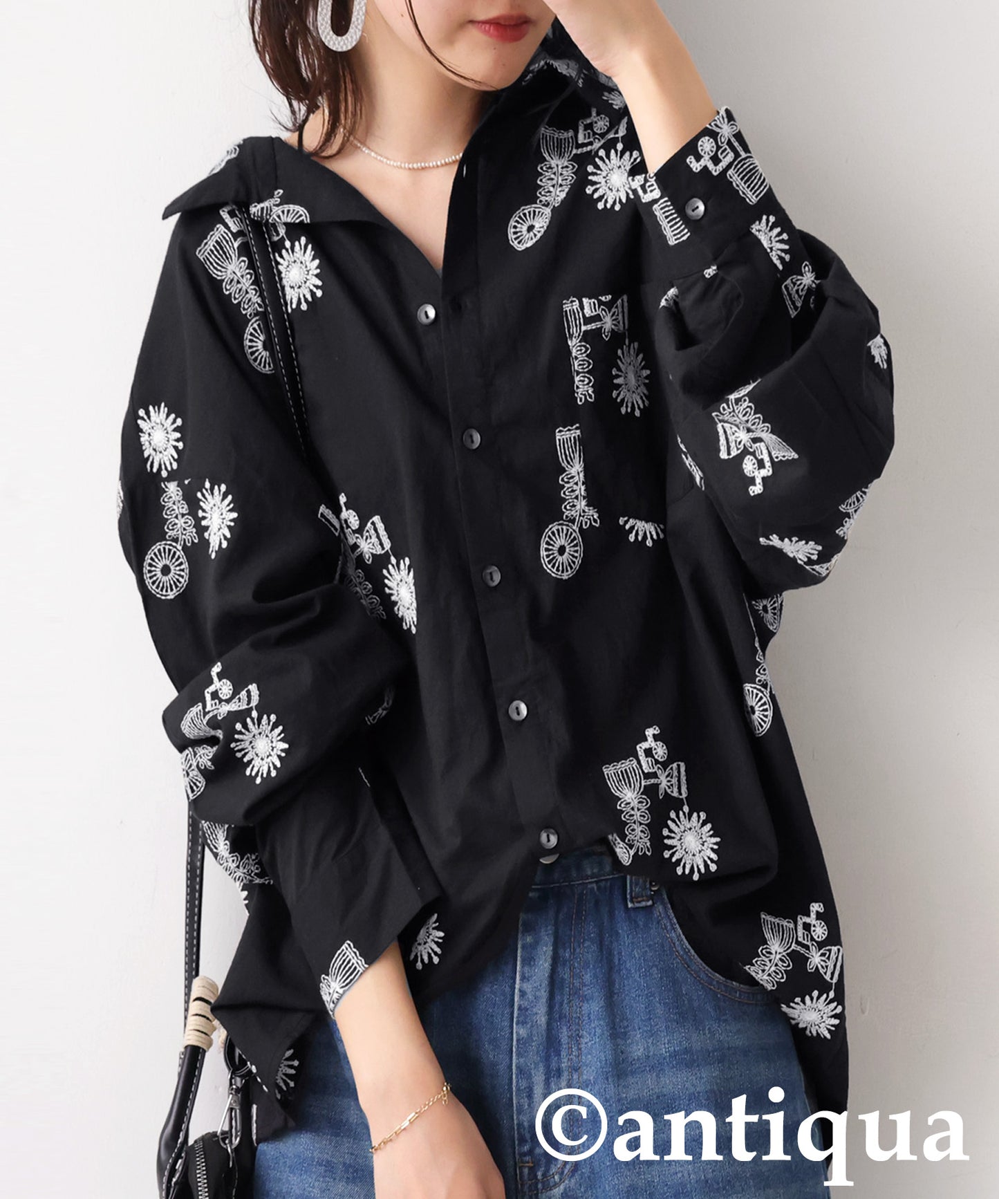 Ladies Indian Cotton Embroidery Shirt