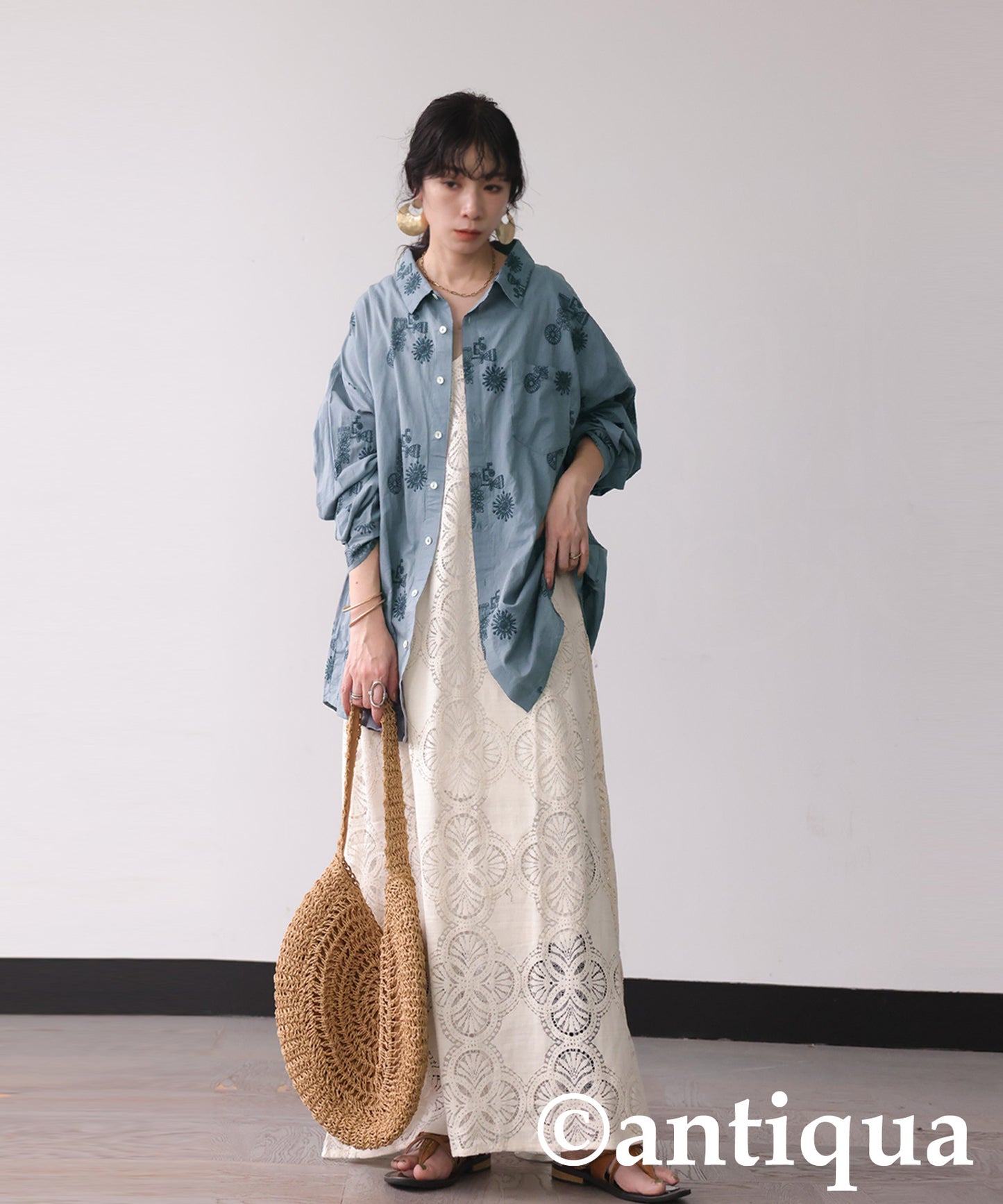 Ladies Indian Cotton Embroidery Shirt