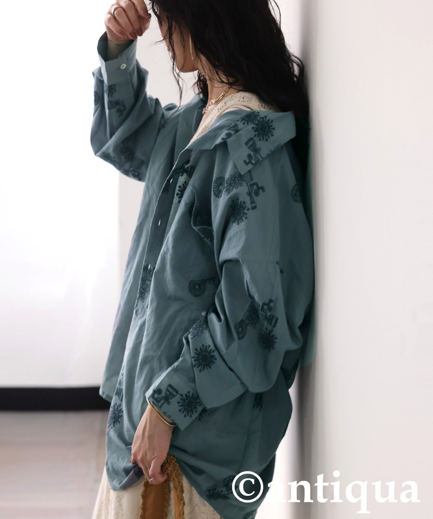 Ladies Indian Cotton Embroidery Shirt