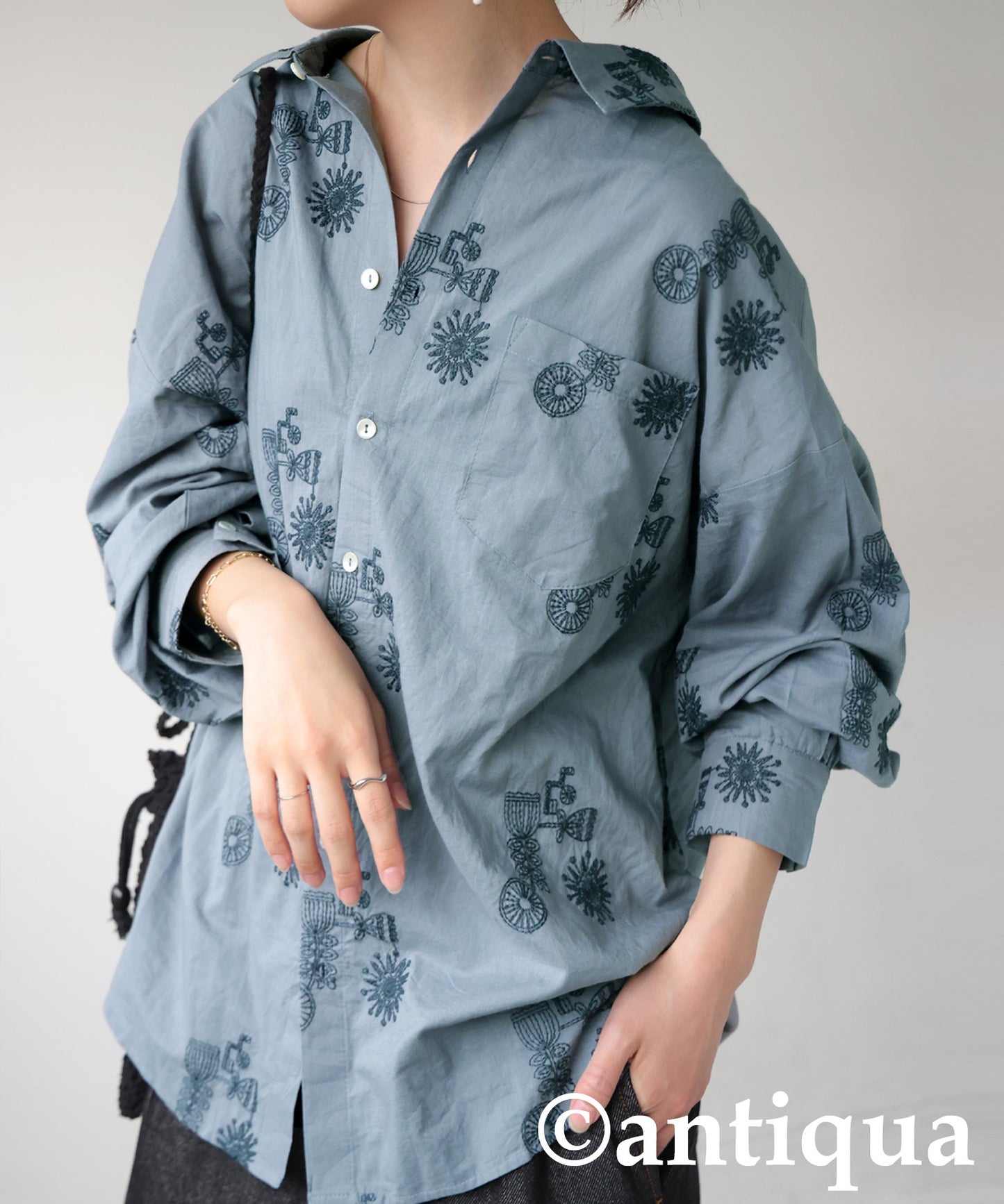 Ladies Indian Cotton Embroidery Shirt