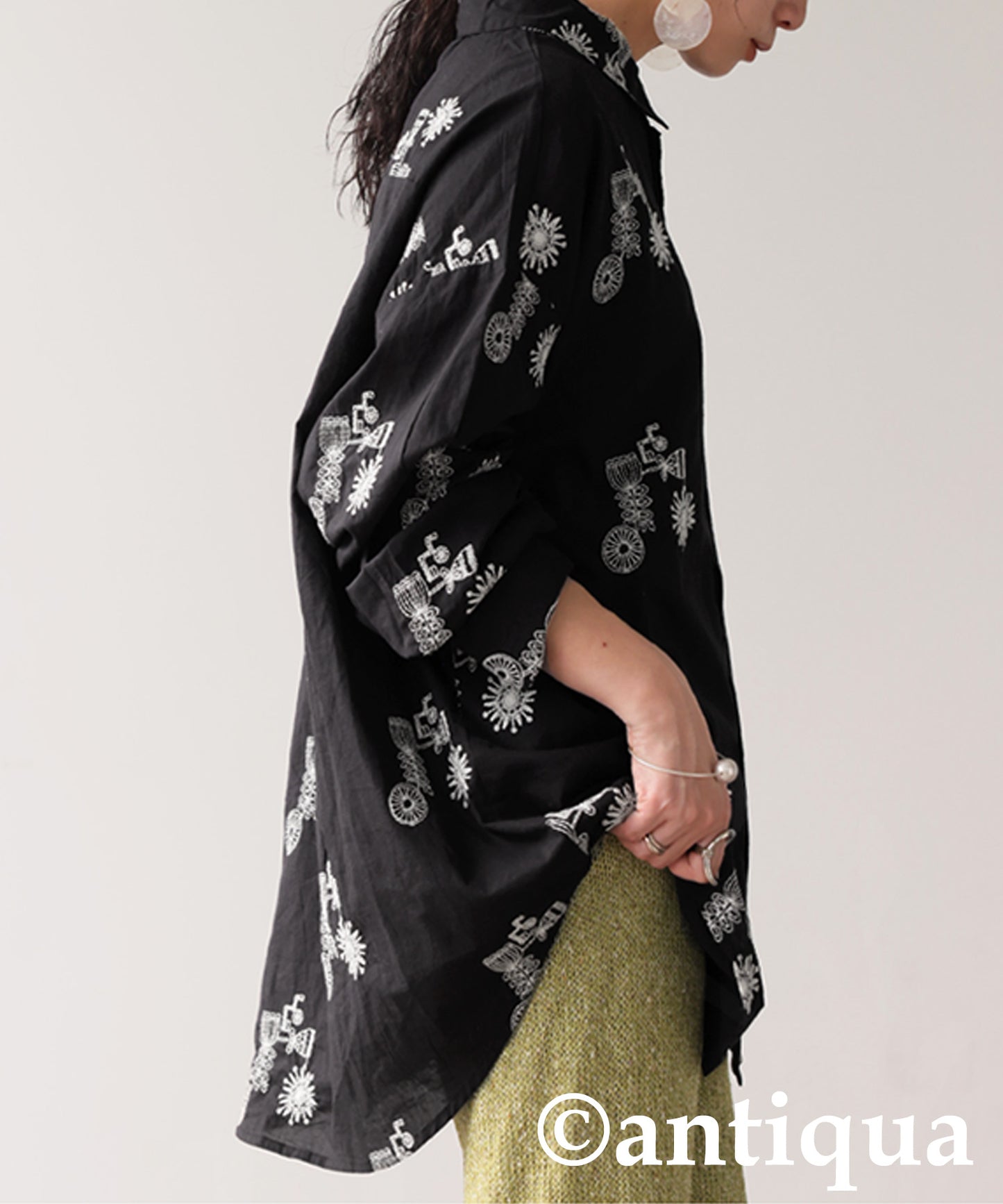 Ladies Indian Cotton Embroidery Shirt