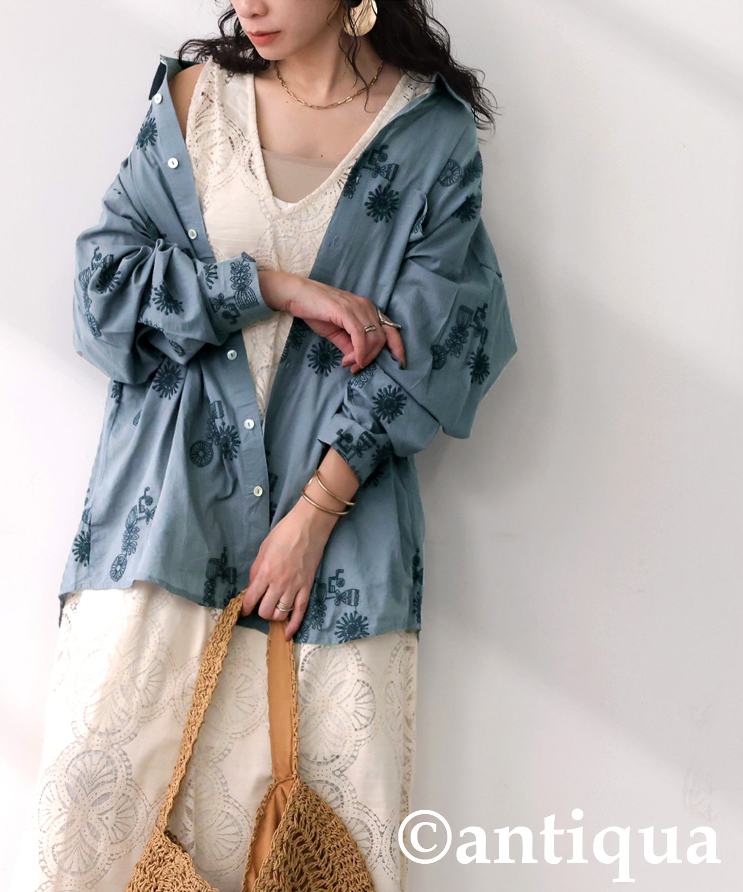 Ladies Indian Cotton Embroidery Shirt