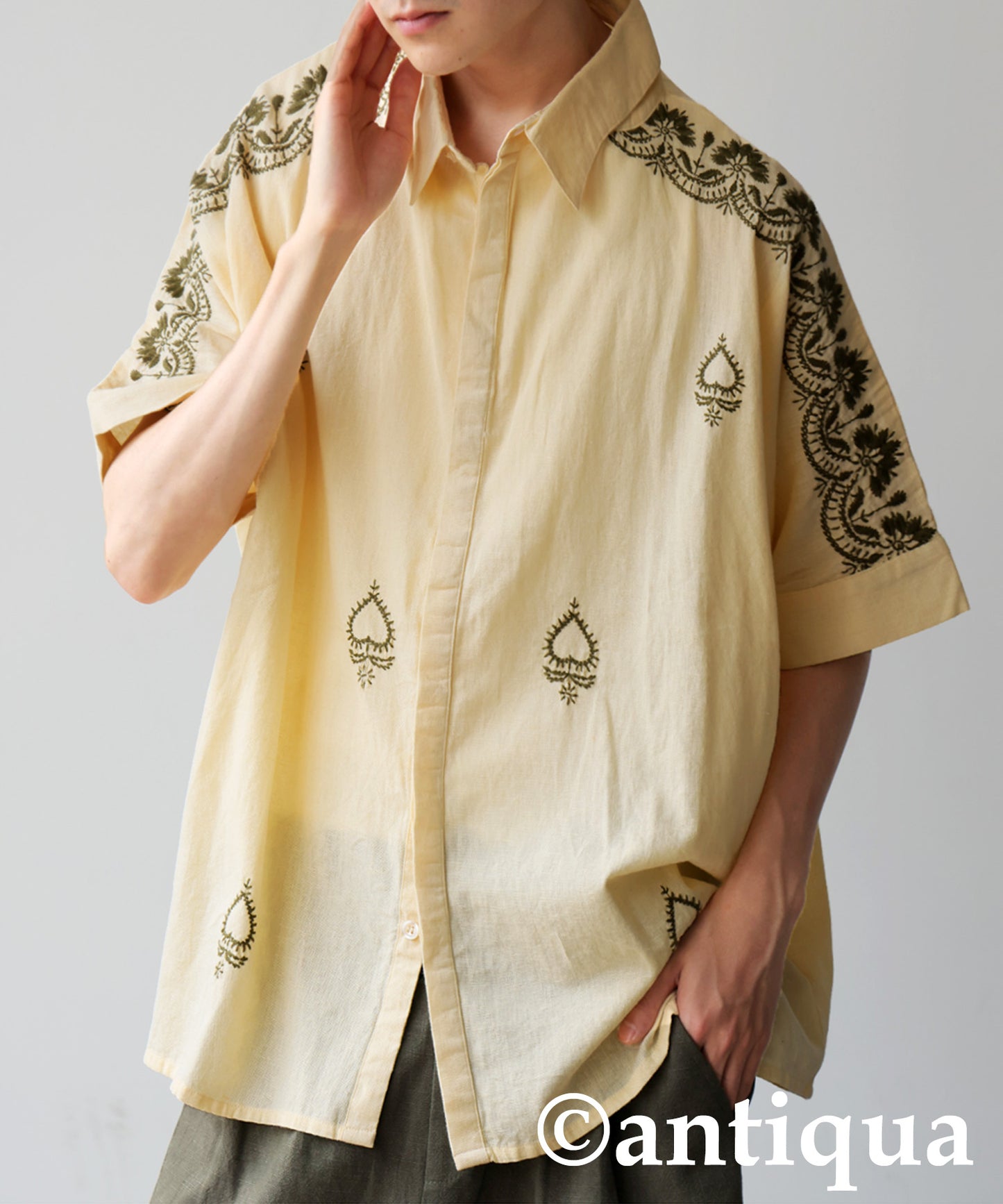 Men's Indian Cotton Embroidered Shirt
