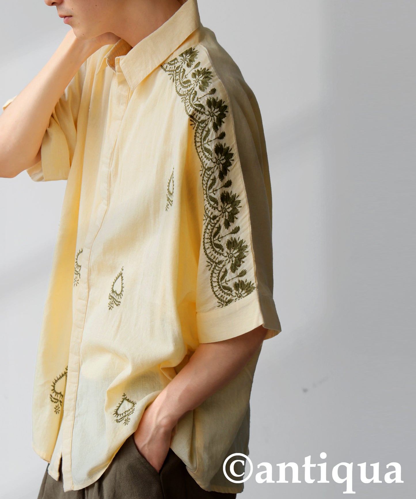 Men's Indian Cotton Embroidered Shirt