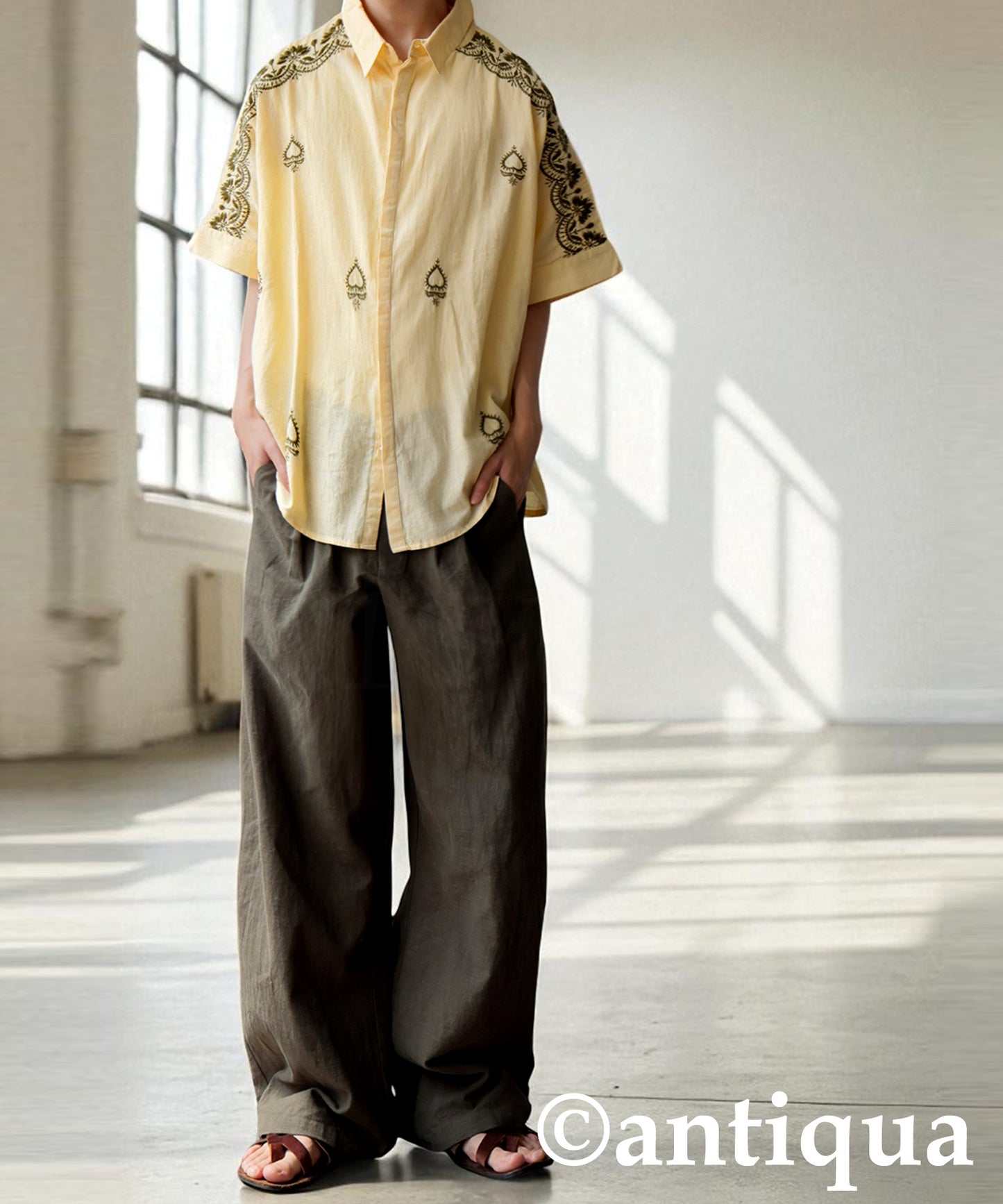 Men's Indian Cotton Embroidered Shirt