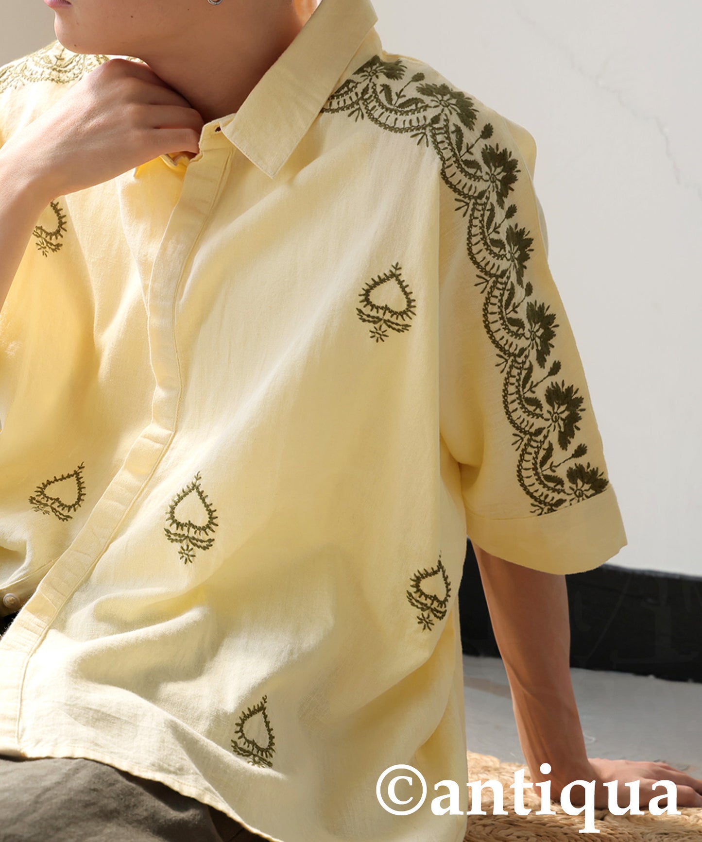 Men's Indian Cotton Embroidered Shirt