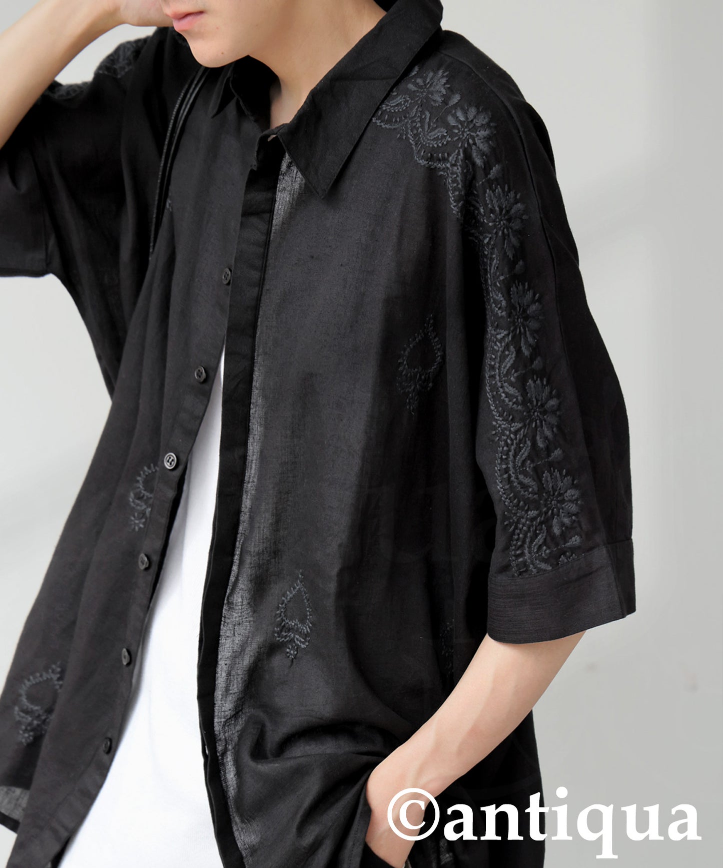 Men's Indian Cotton Embroidered Shirt