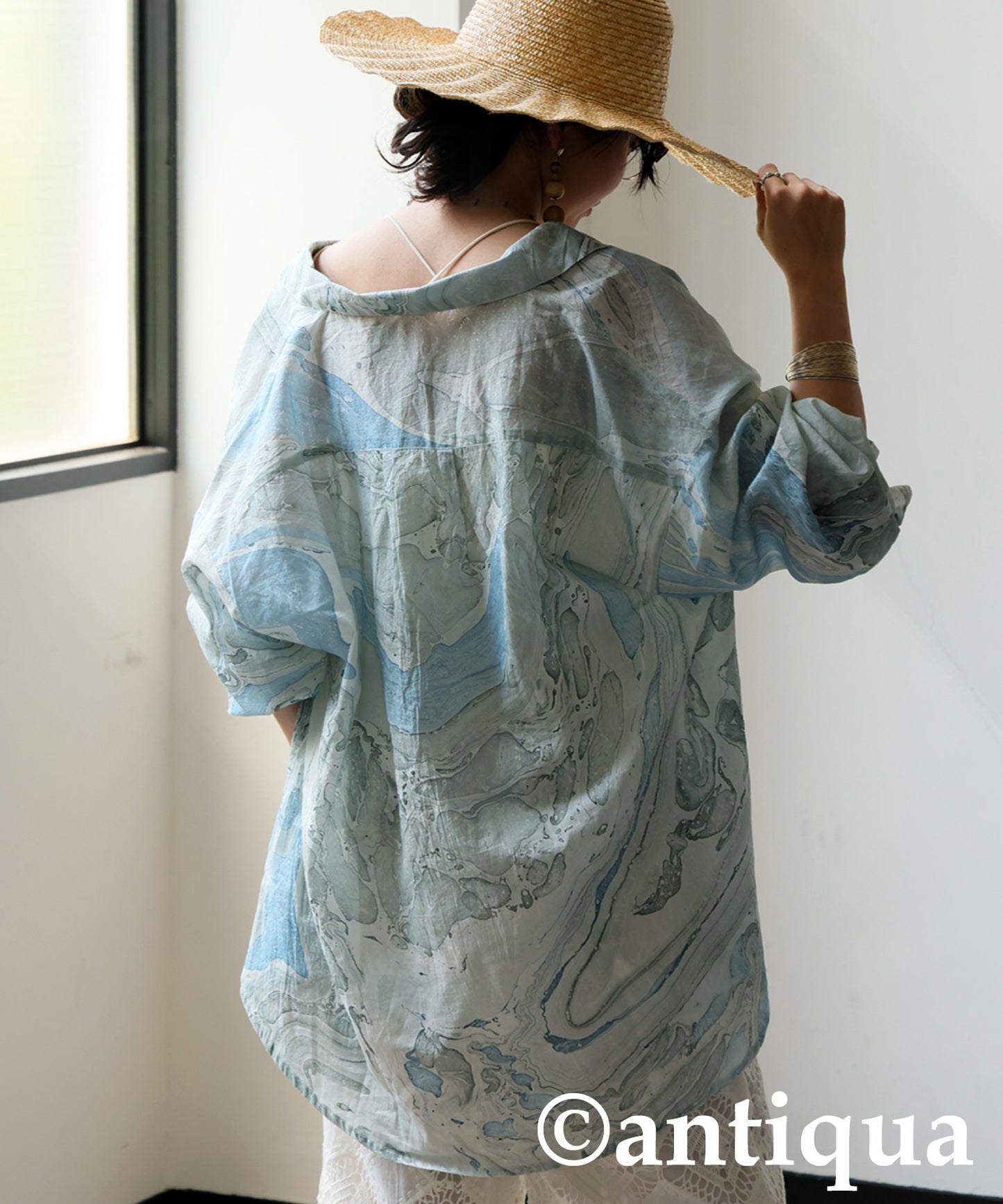 Marble Print Shirt Ladies