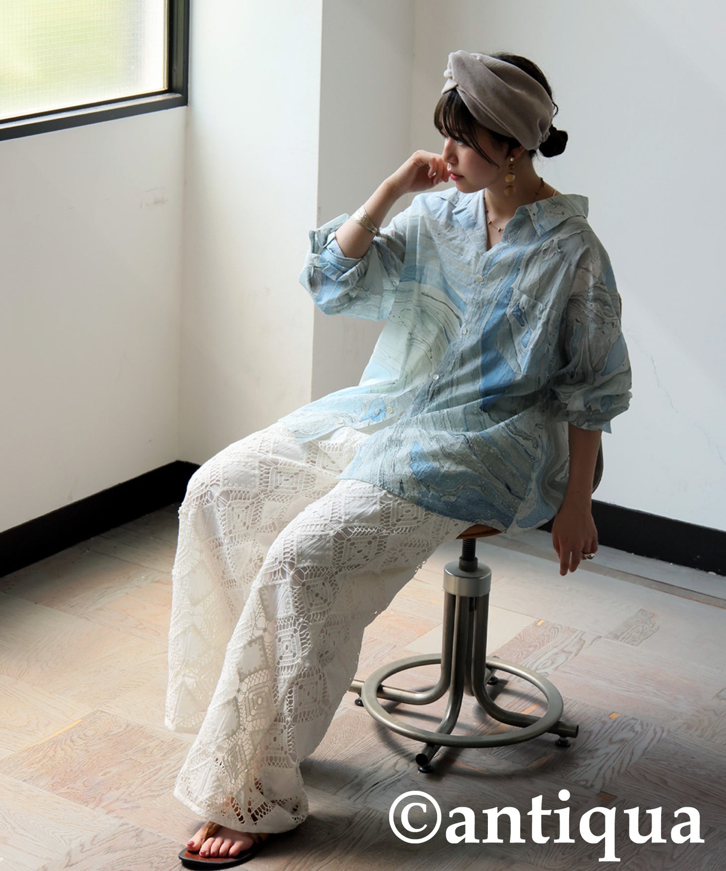 Marble Print Shirt Ladies