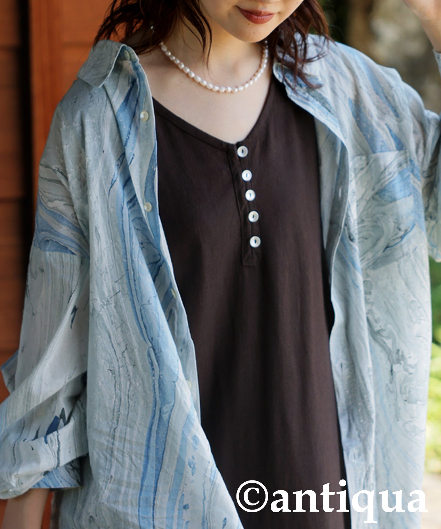 Marble Print Shirt Ladies