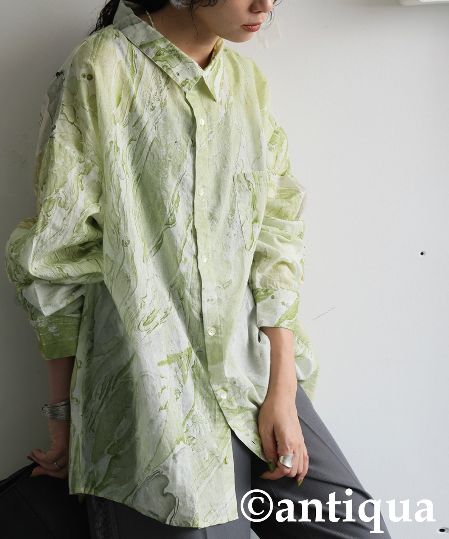 Marble Print Shirt Ladies